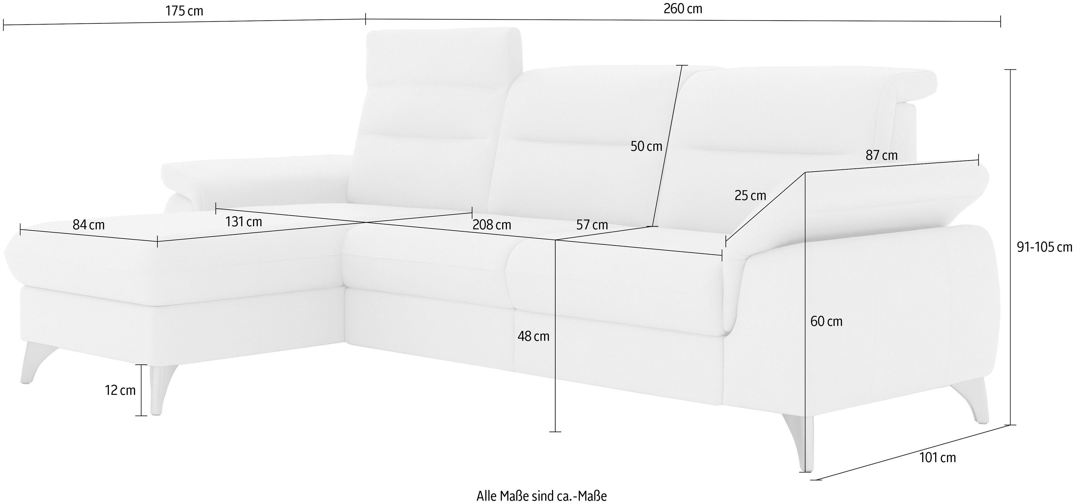 sit&more Hoekbank Astoria L-vorm naar keuze met motorische relaxfunctie