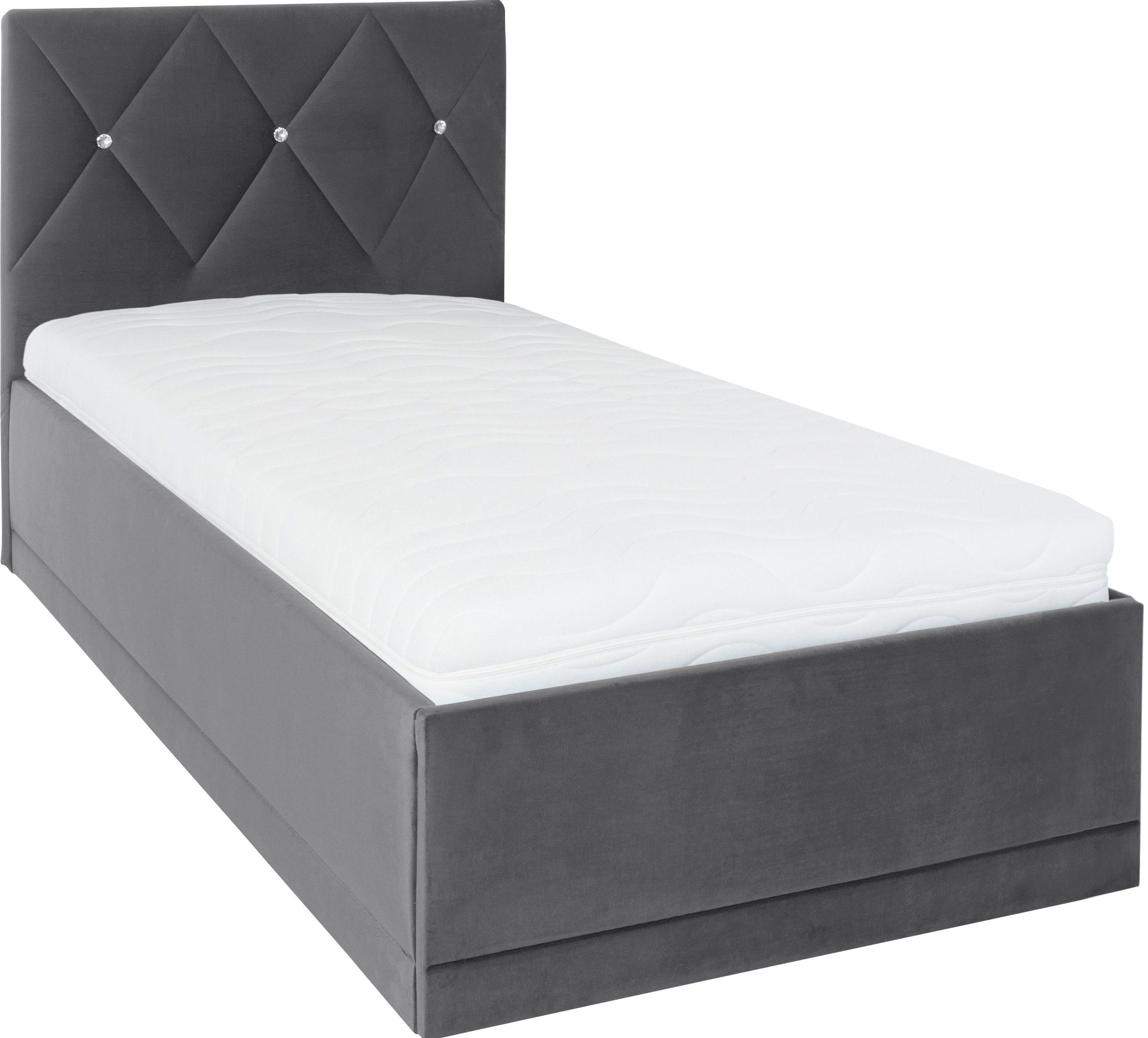 Westfalia Polsterbetten Gestoffeerd bed ADAMAS ook met bedlade, knoopdetails met stras