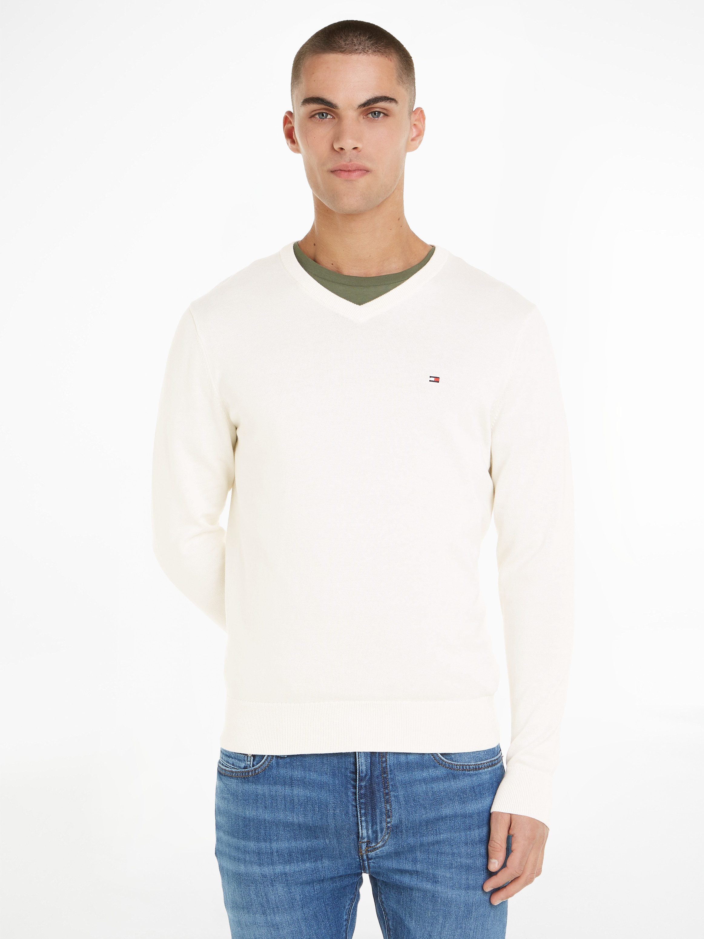 Tommy Hilfiger Gebreide trui ESSENTIAL COTTON V NECK