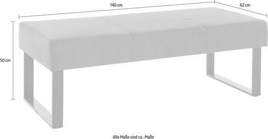Home affaire Zitbank Oliver Breedte 140 cm, met metalen frame
