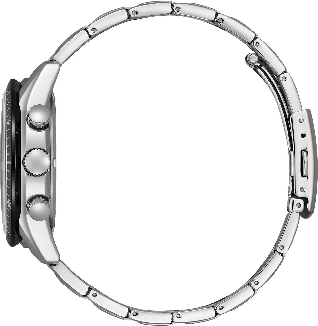 Citizen Chronograaf Polshorloge, solar, herenhorloge, roestvrijstalen band, analoog, dag, stopwatchfunctie