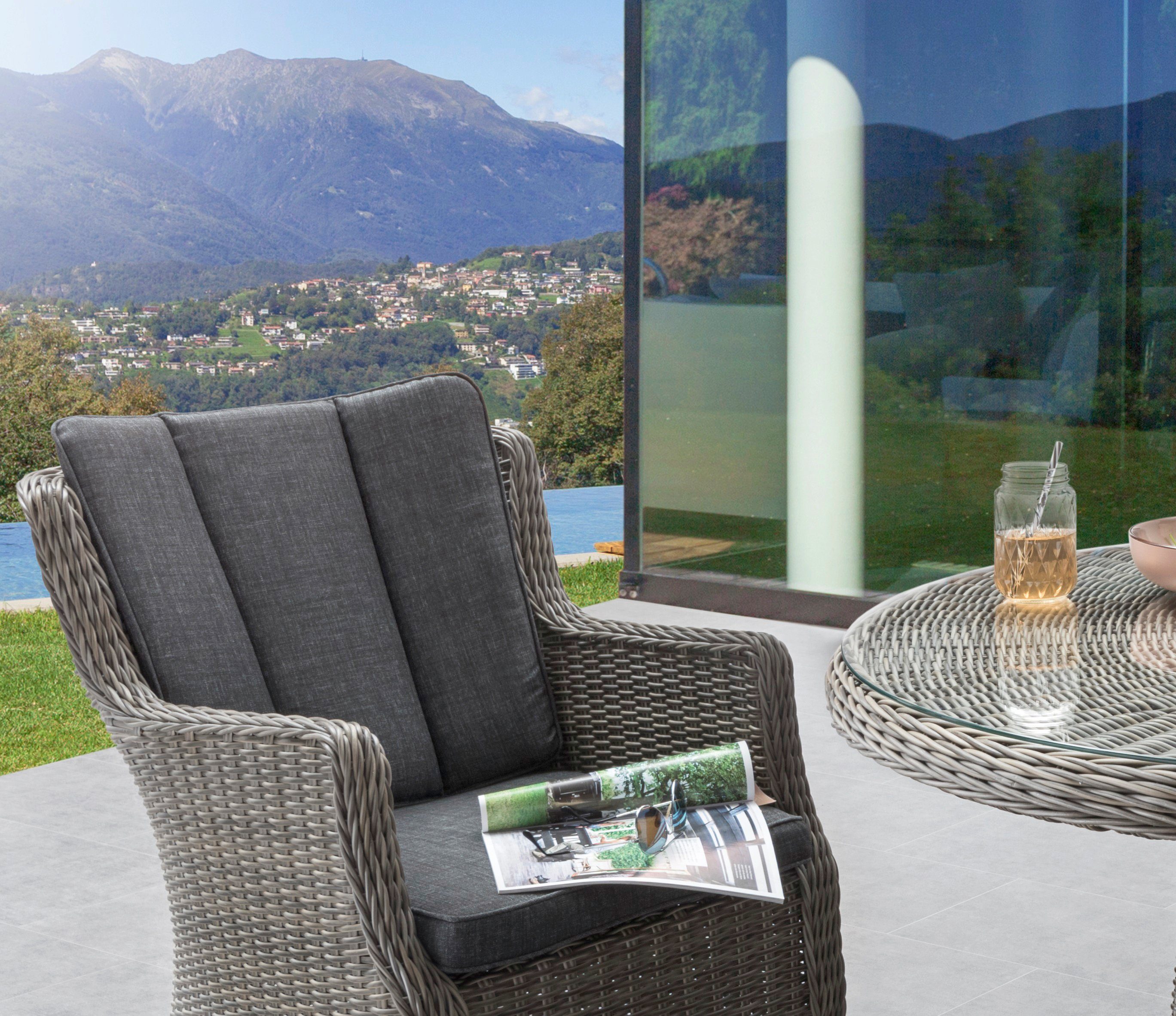 Destiny Tuin-eethoek Luna Aluminium, polyrotan (set, 13-delig)