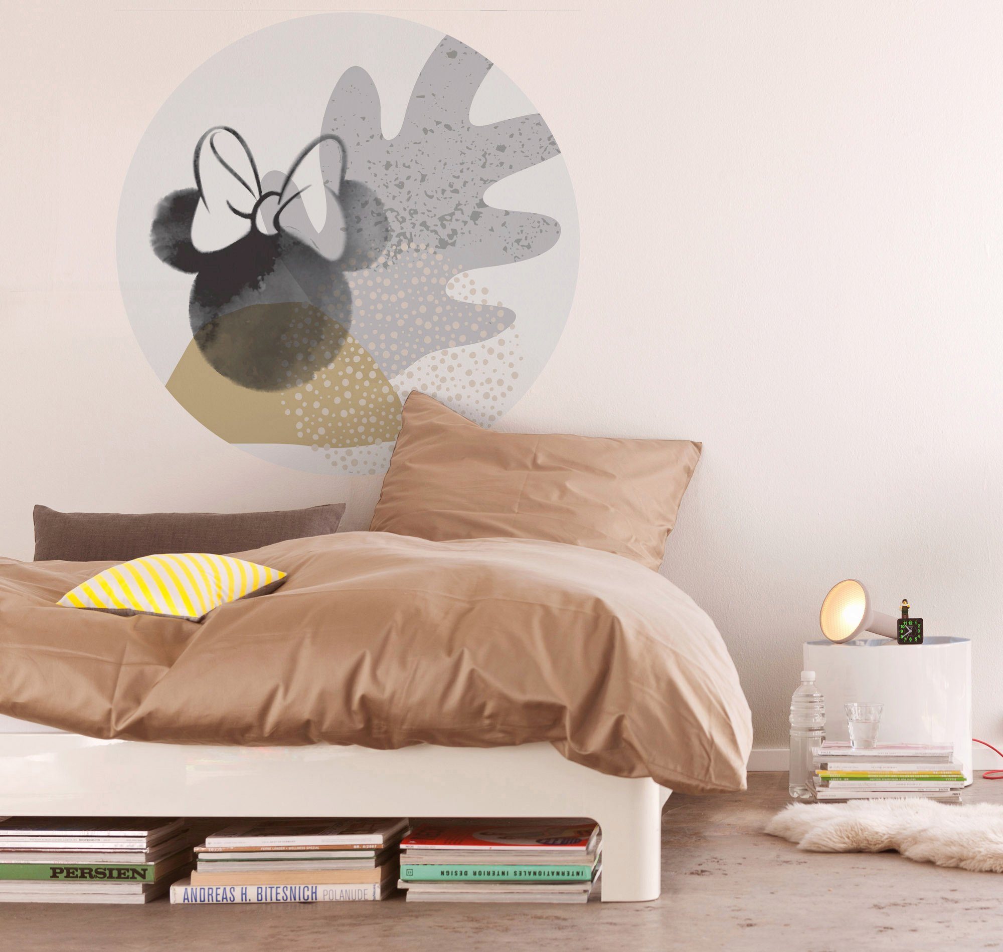 Komar Fotobehang Zelfklevend vlies - Minnie Loop Art - Afmeting 125 x 125 cm