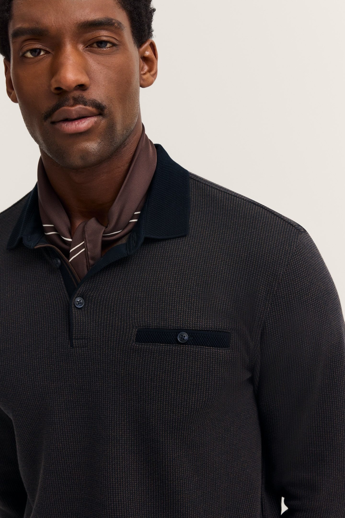 Bugatti Poloshirt met lange mouwen MODERN FIT met borstzak