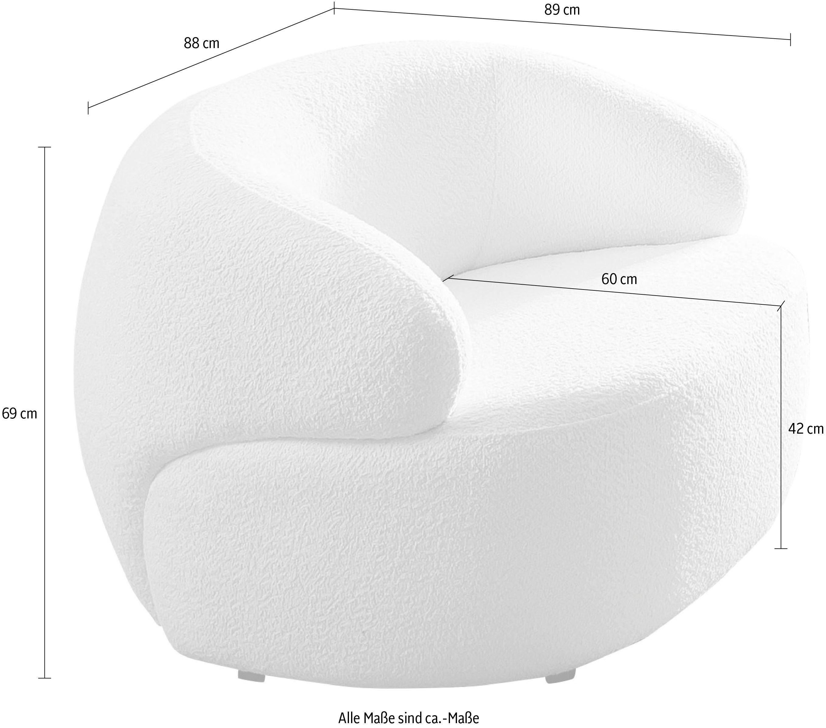 SalesFever Cocktailfauteuil Bekleding in bouclé-look