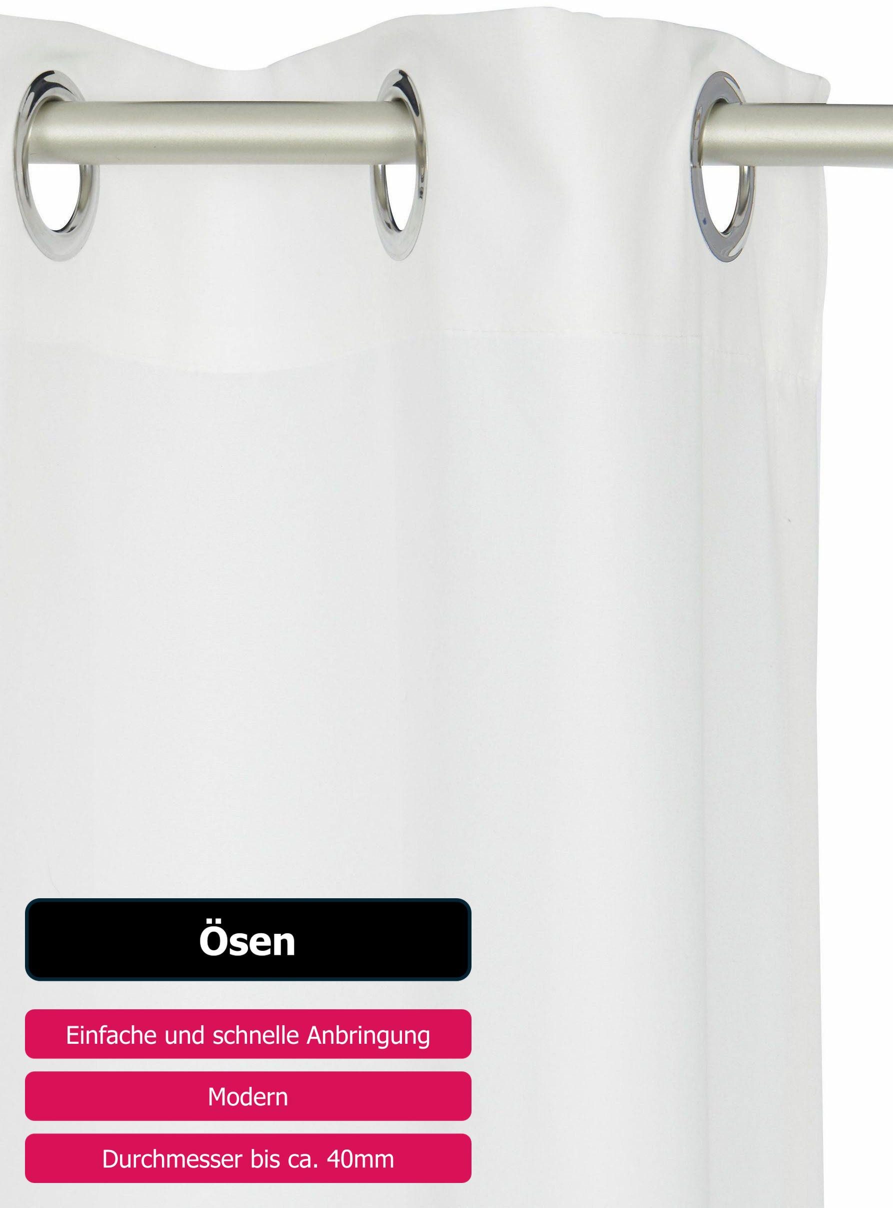 Home affaire Gordijn Parry set van 2, ondoorzichtig, monochroom, basic (2 stuks)