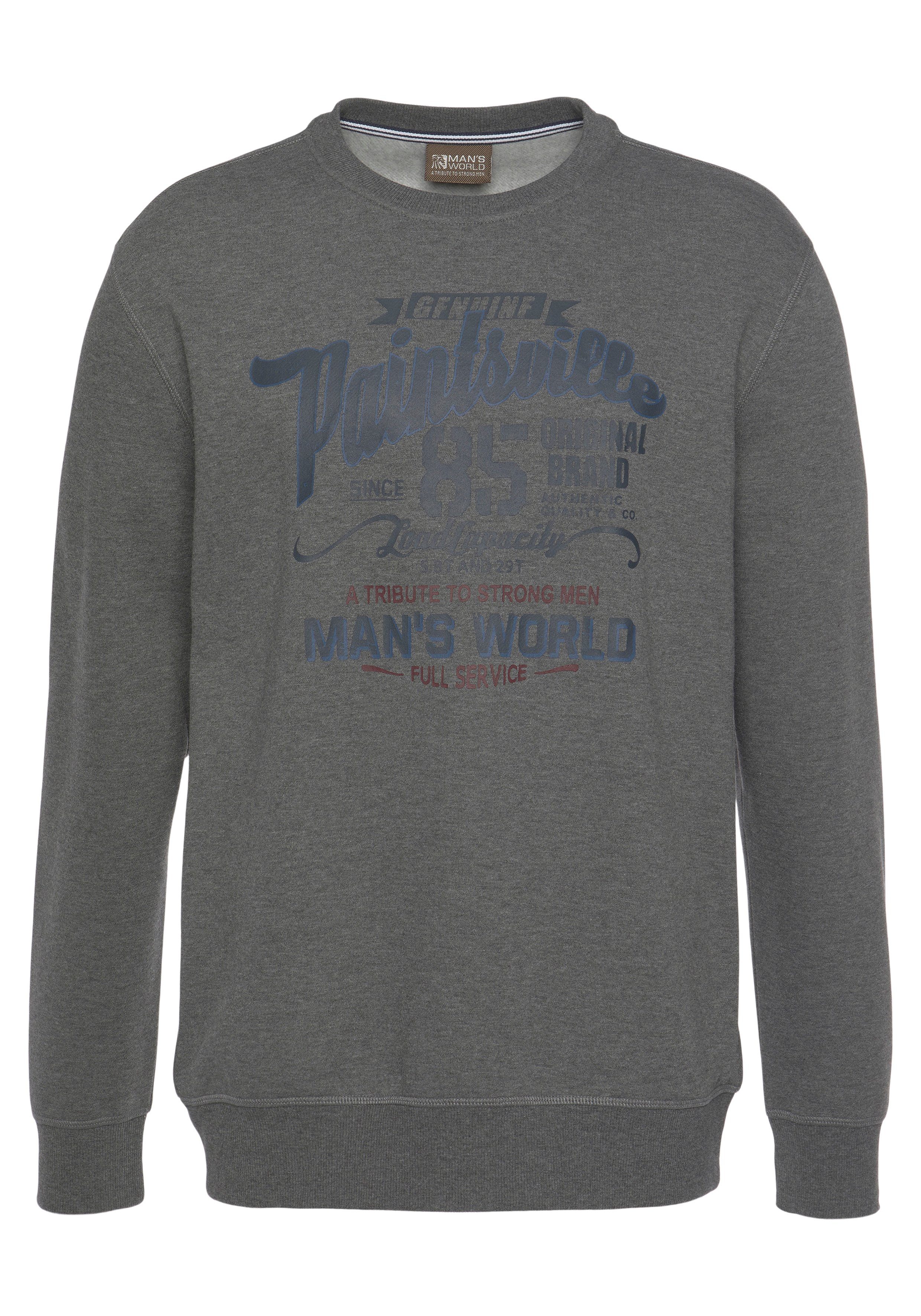 Man's World Sweatshirt Lange mouwen, casual print, ronde hals, van katoenmix