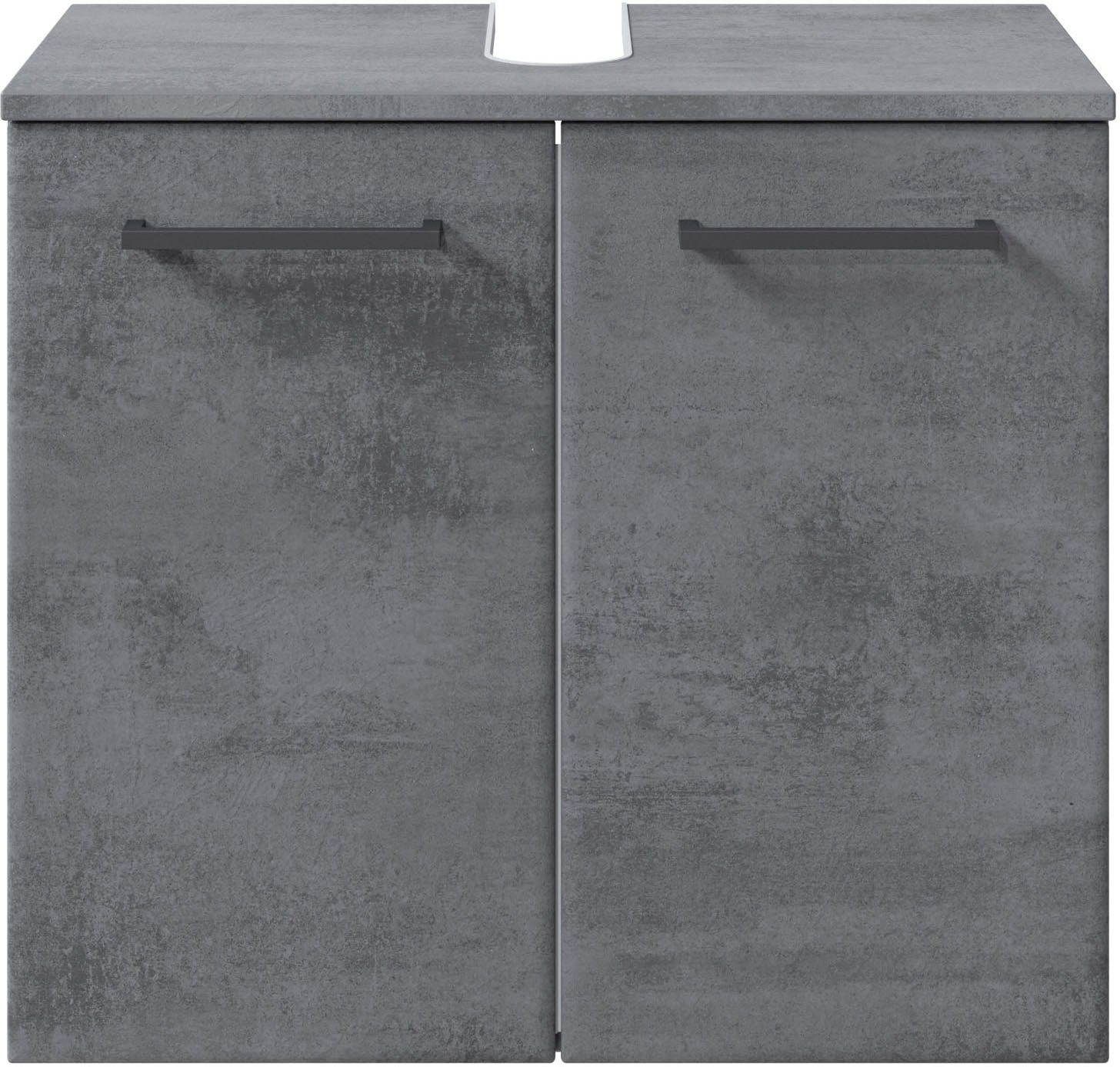 Saphir Badkamerserie Quickset 945 2-delig, wastafelonderkast met led-spiegelkast Wastafel 65 cm breed, 5 deuren, 6 legplanken, incl. deurdemper (2-delig)
