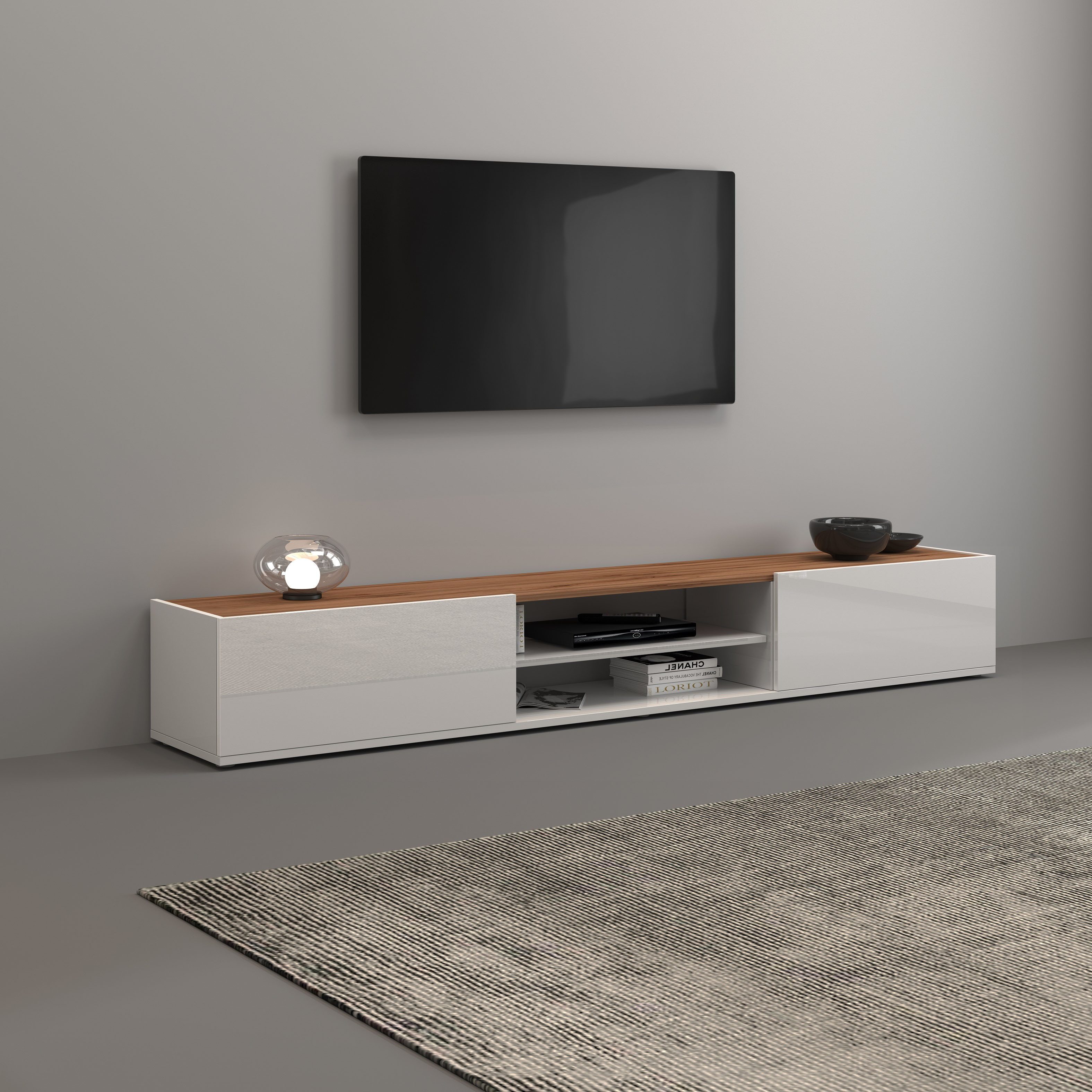 INOSIGN Tv-meubel Garda staand en hangend met 2 kleppen, 1 legplank, breedte 210 cm