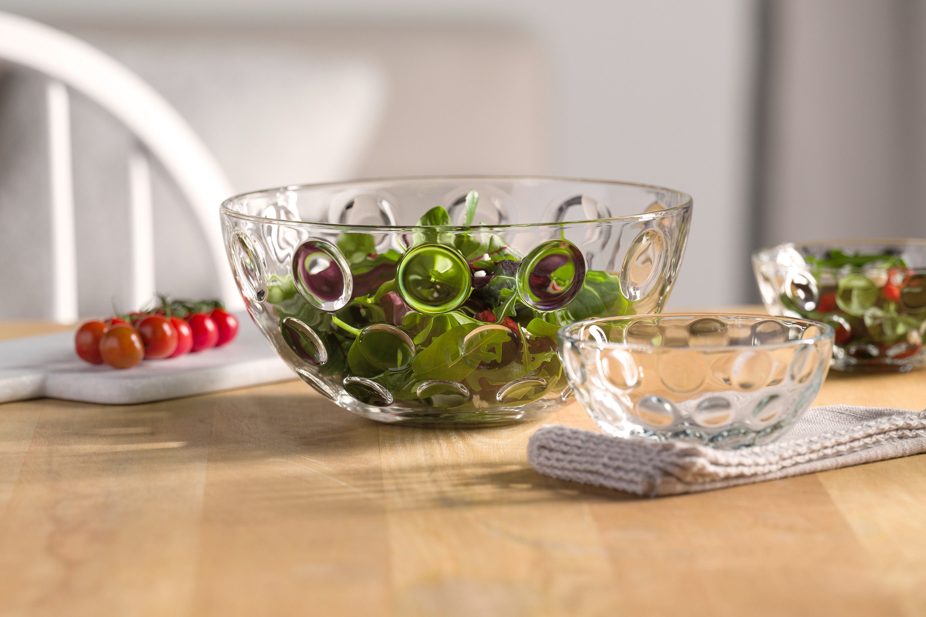 LEONARDO Schaal Schalen-set CUCINA OPTIC, 5-delig, 4x Ø 14 cm & 1x Ø 28 cm (set, 5-delig)