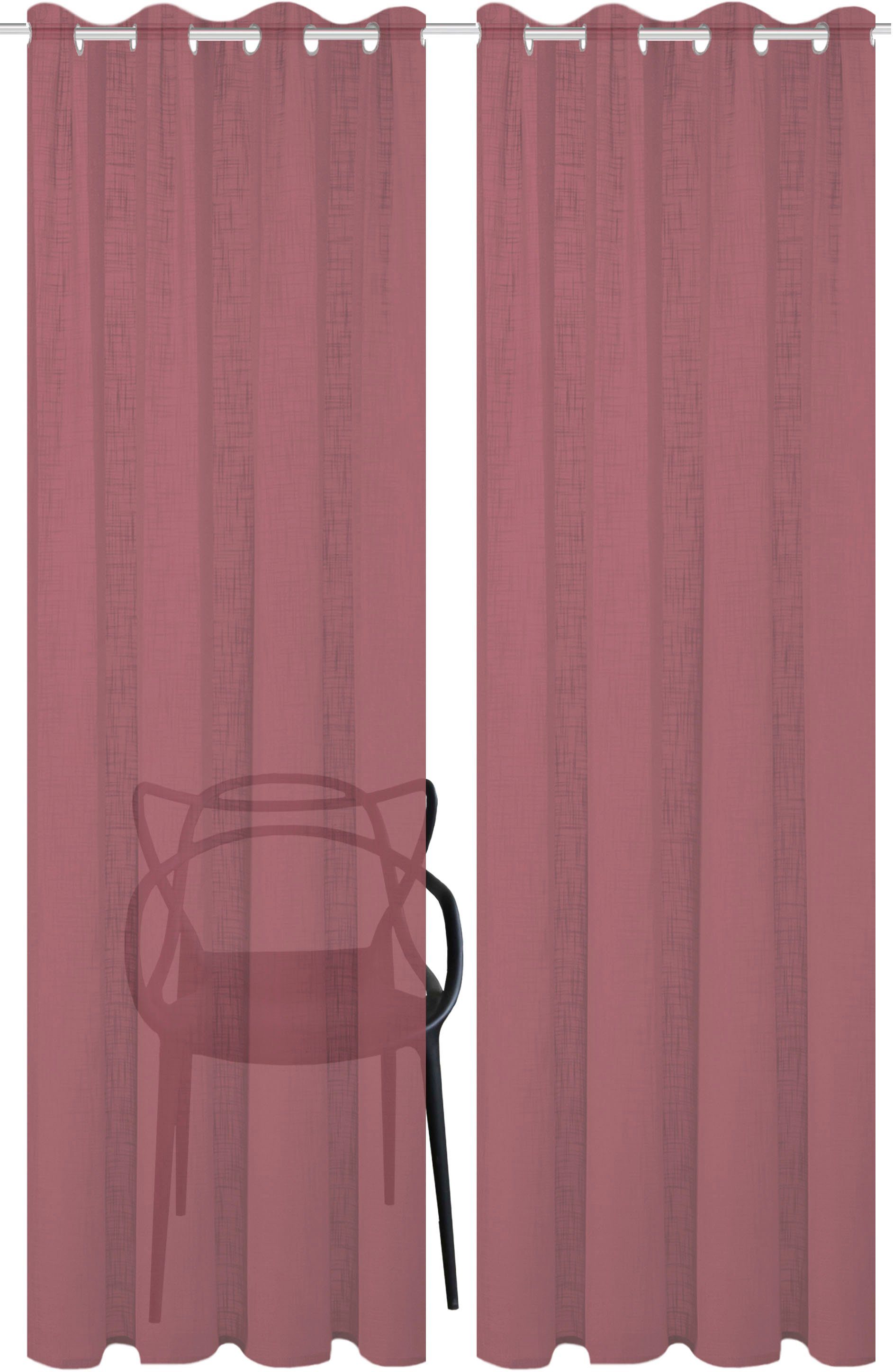 Home Basics Gordijn SOFTY set van 2 2-delig set oog-sjaal softy uni (2 stuks)