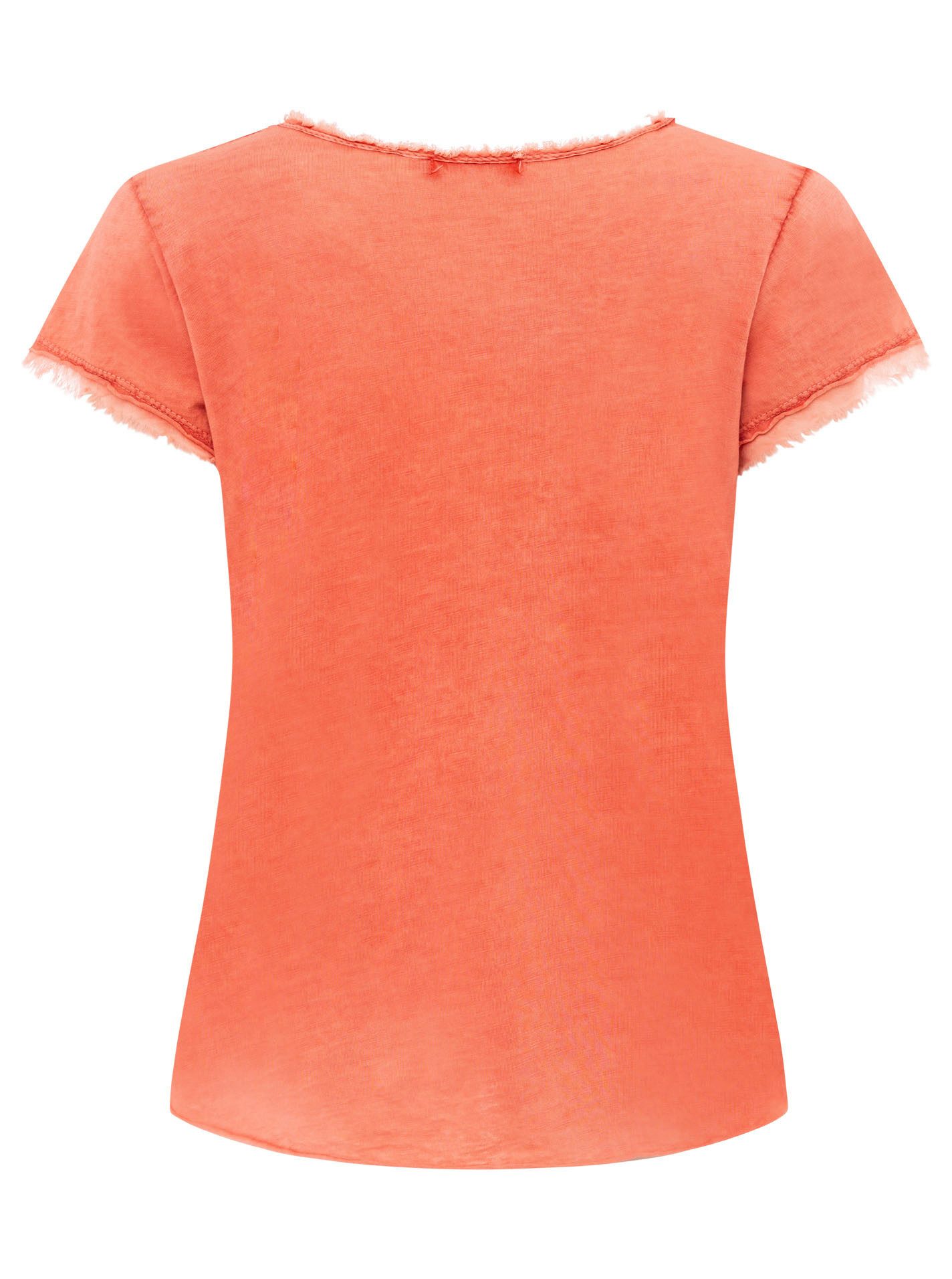 Zwillingsherz T-shirt Positive Mind met v-halslijn, stempeldruk en zoom in used-look