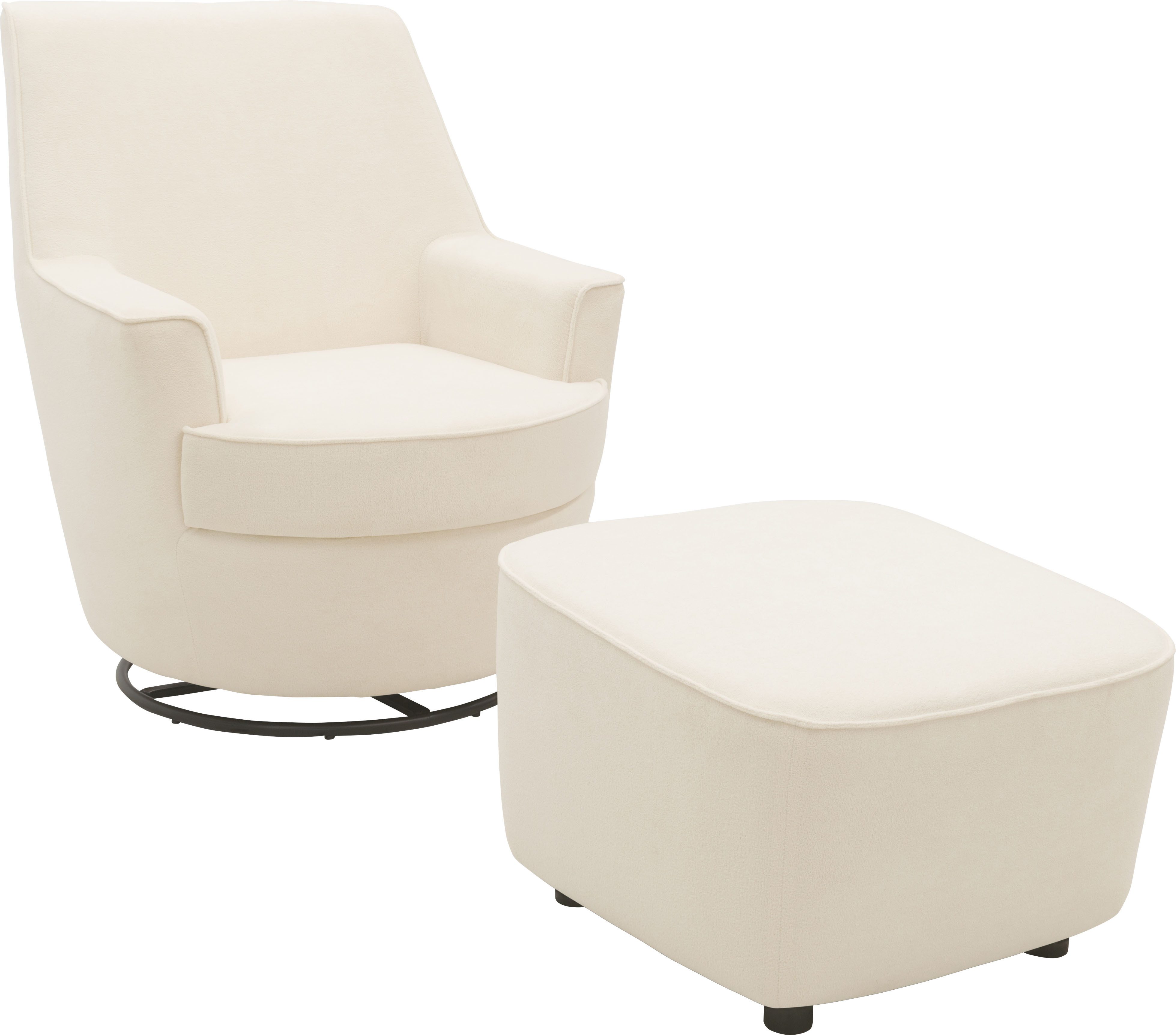 INOSIGN Draaibare fauteuil Hetty, draaistoel met kantelfunctie en poef, leesstoel, armstoel (set, 2 stuks)