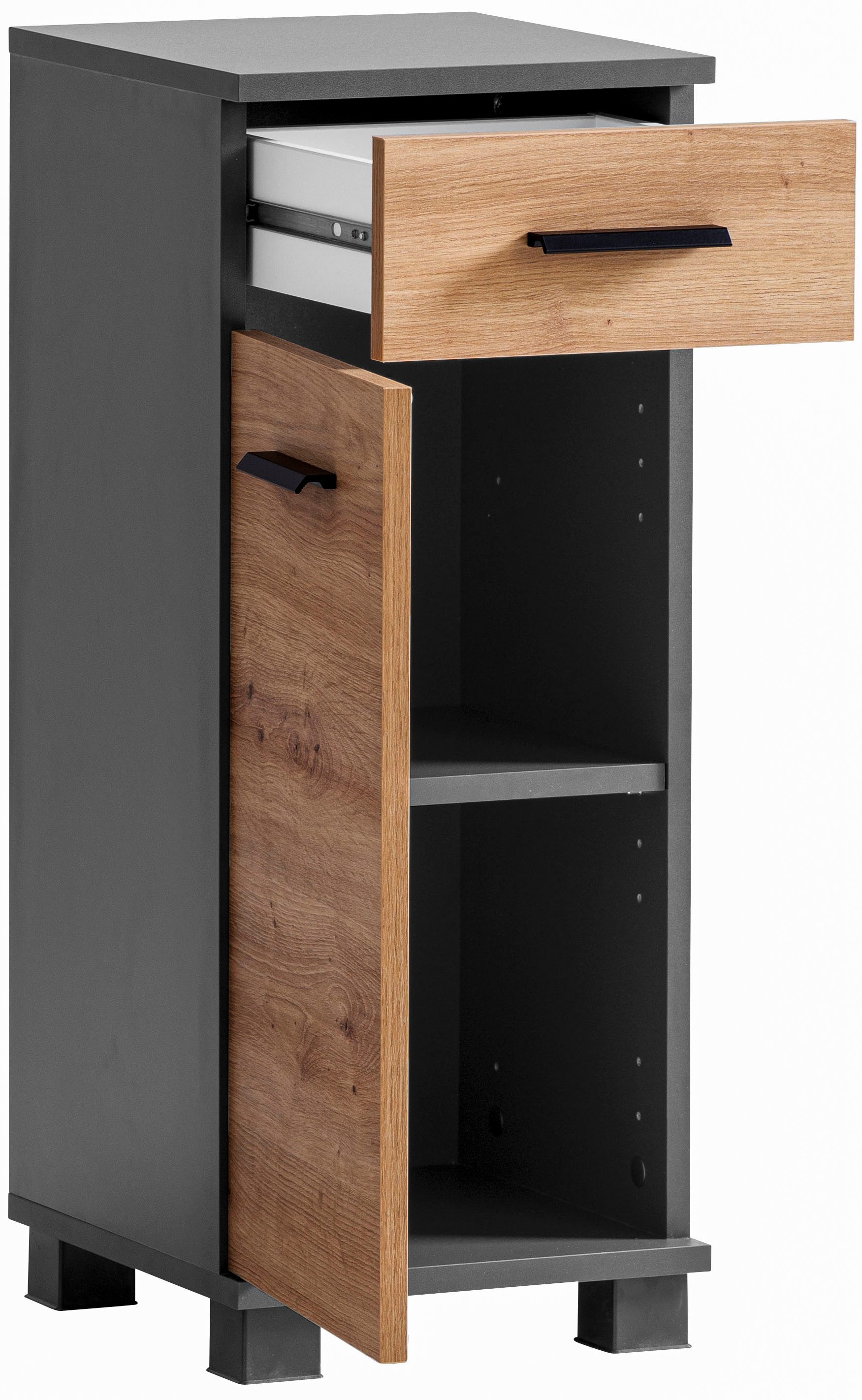 welltime Smalle kast Palermo, breedte 30 cm Verwisselbare deurstop, metalen beslag