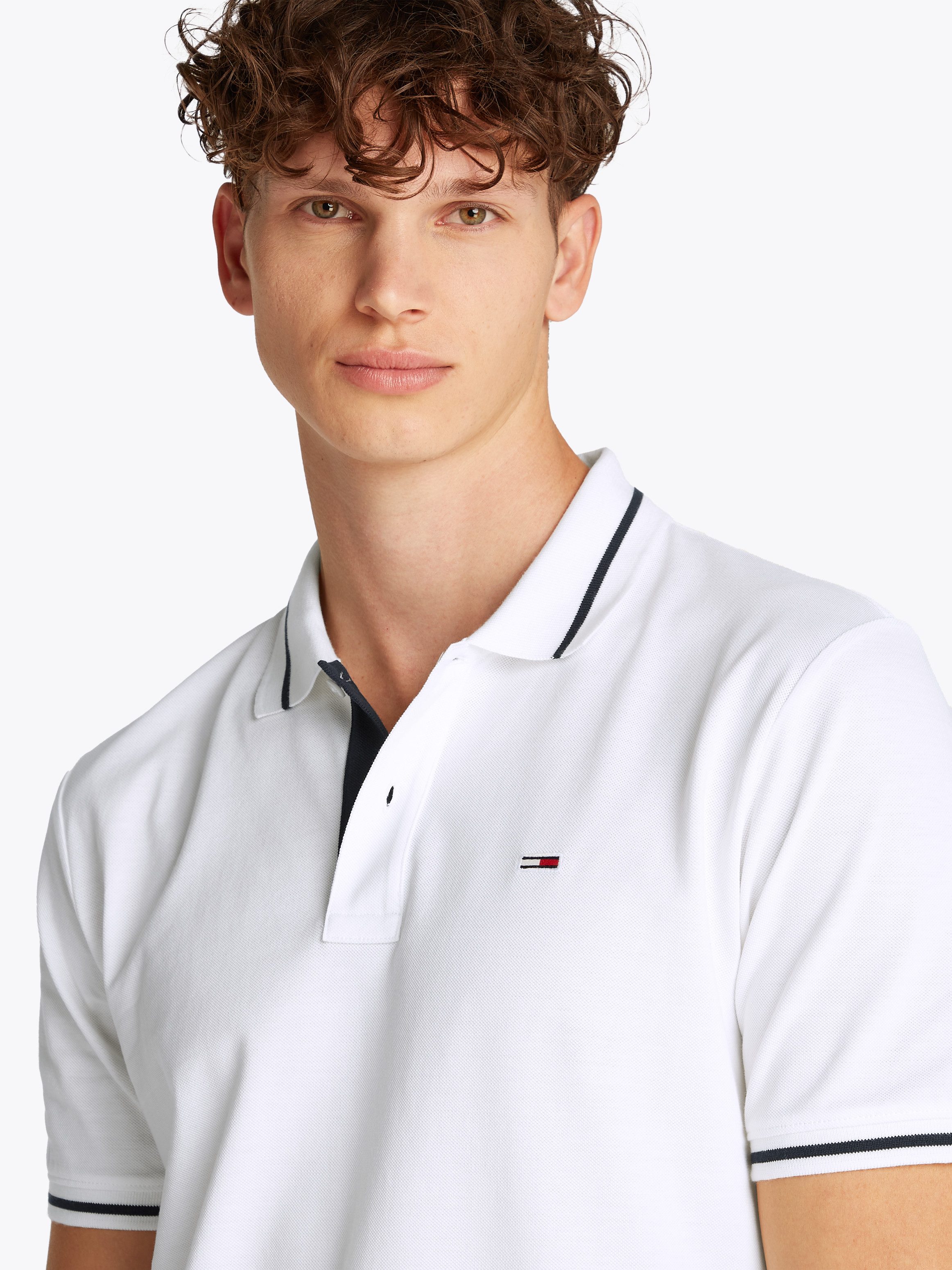 TOMMY JEANS Poloshirt TJM REG TIPPED POLO met gestreepte details