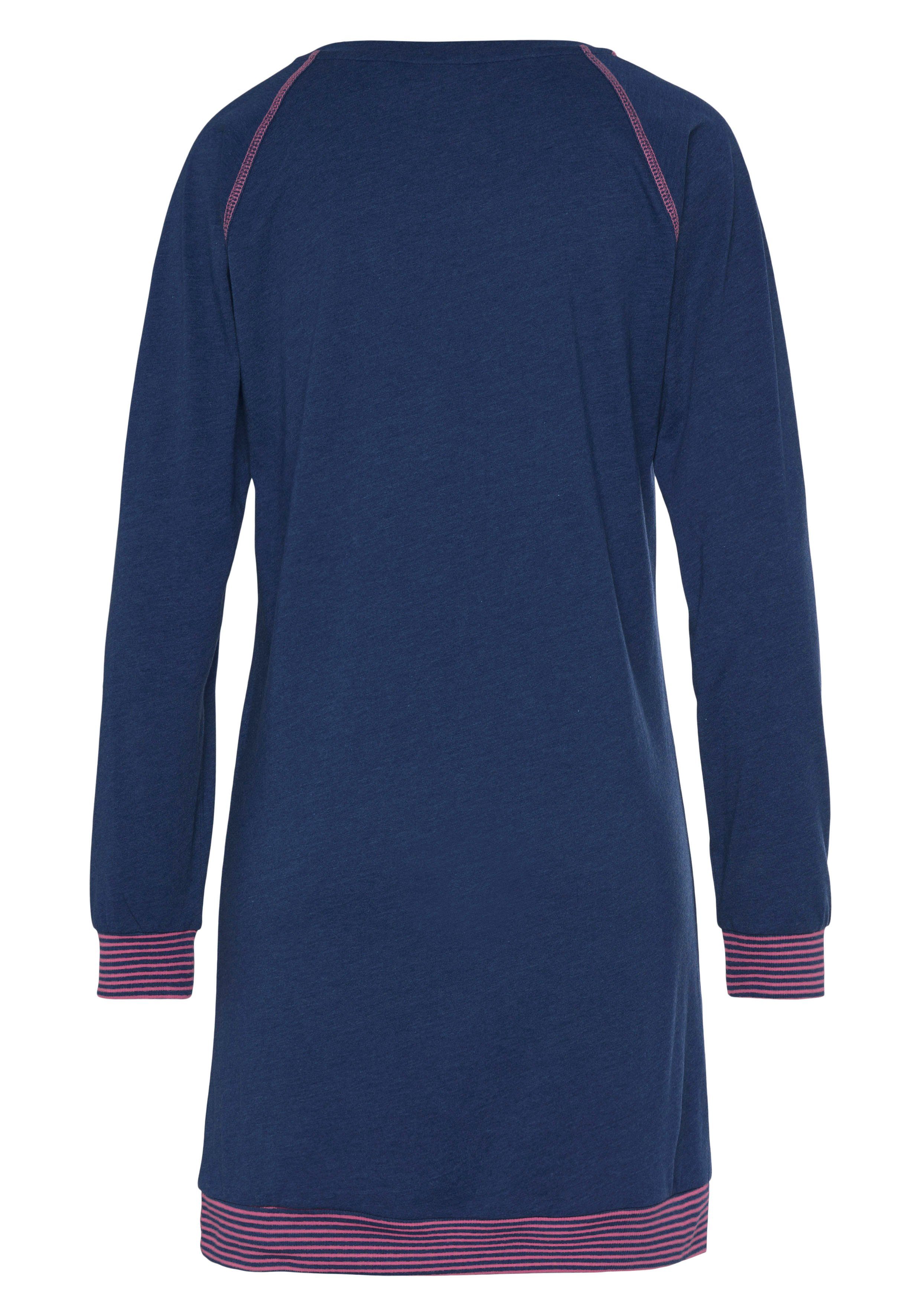 Vivance Dreams Nachthemd met decoratieve flatlock-naden in neonkleuren