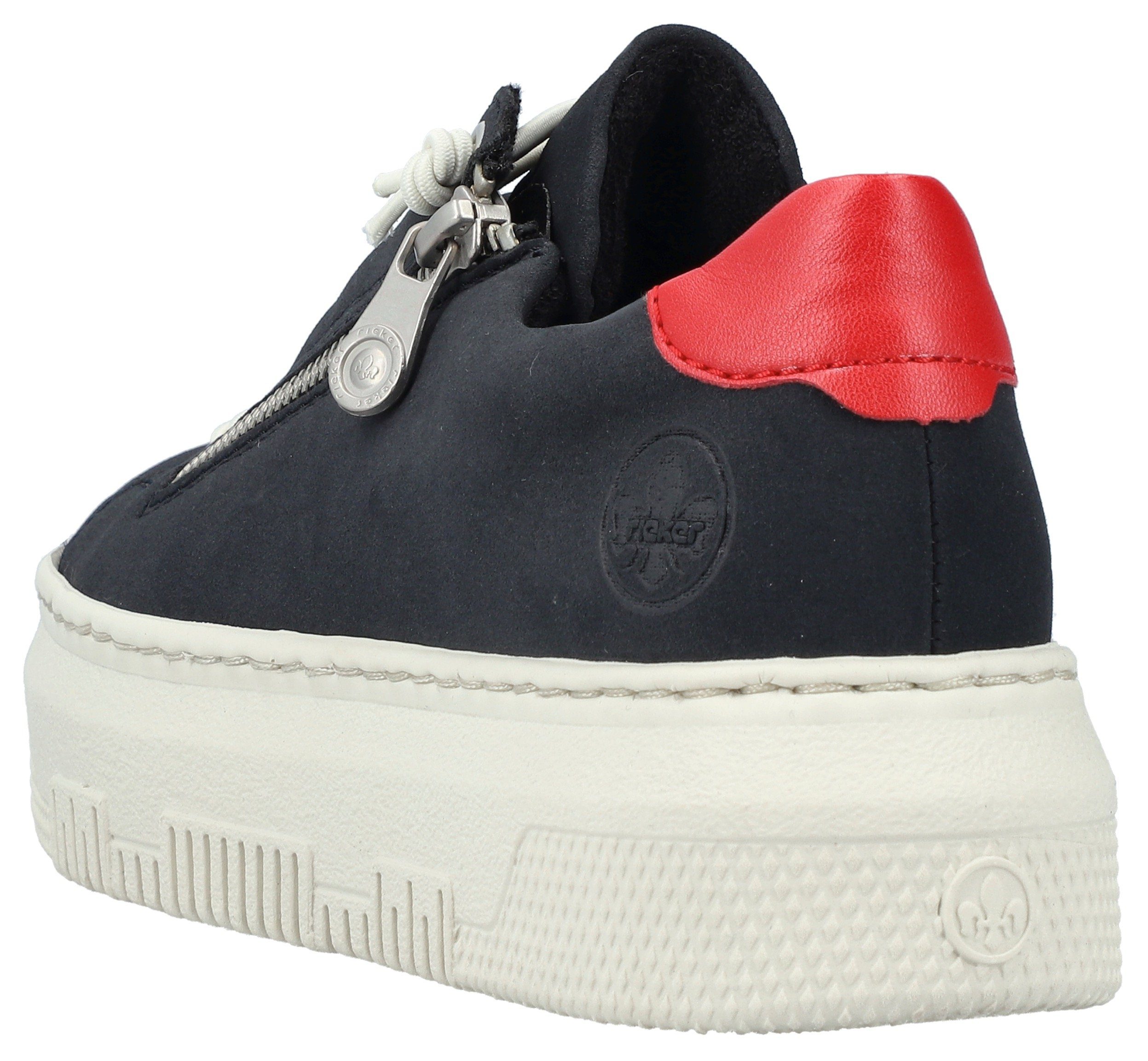 Rieker Plateausneakers Sneaker, slip-on sneaker, slipper met zachte leren binnenzool