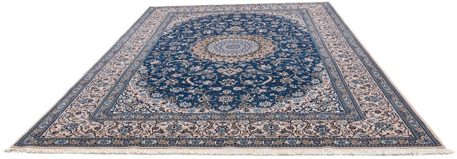 morgenland Wollen kleed Nain 9la medaillon Blu scuro 348 x 245 cm Uniek exemplaar met certificaat
