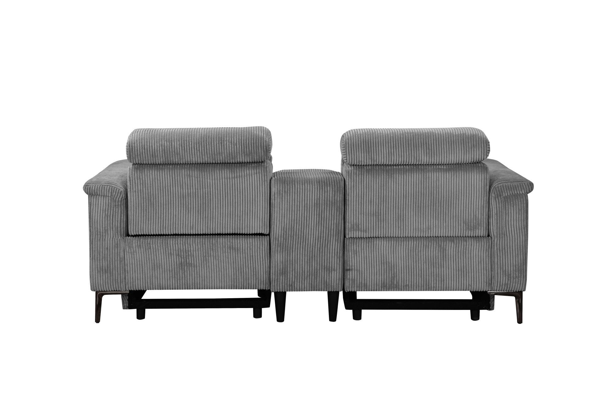 Places of Style 2-zitsbank Lund in cord, 2-zits bioscoopbank, tv-fauteuil, multimedia-sofa, USB-A met elektrische of handmatige relaxfunctie, bekerhouder en opbergruimte