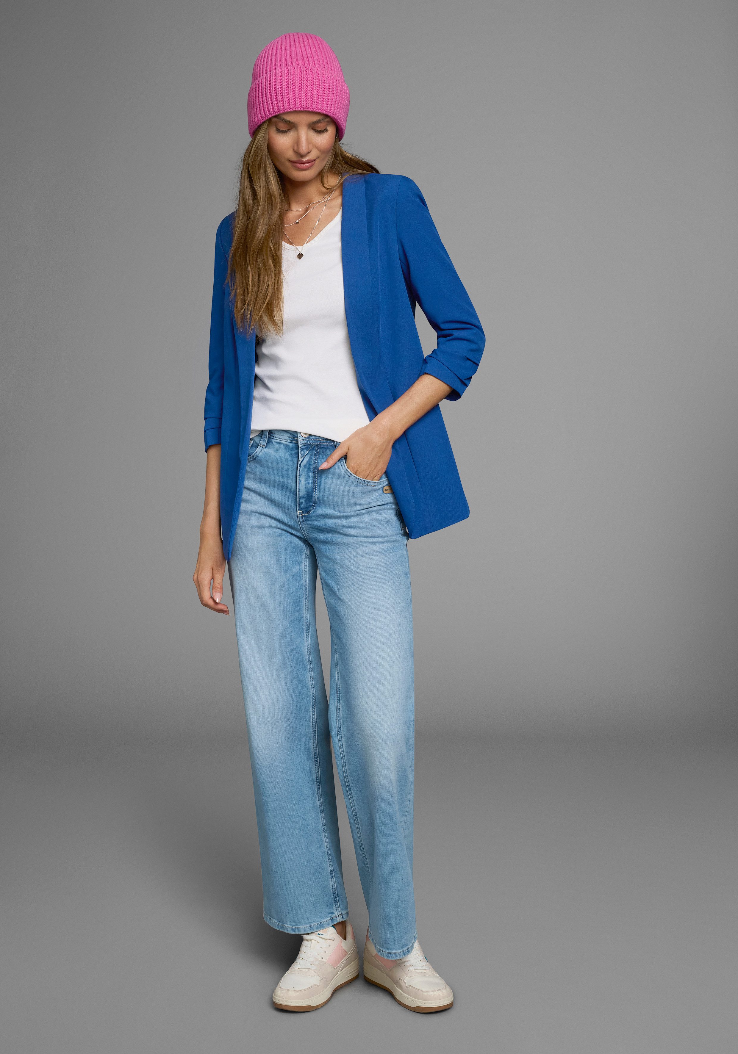 Flashlights Shirt met V-hals effen, v-hals, basic stijl, van katoen, in 2-pack (2-delig, Set van 2)