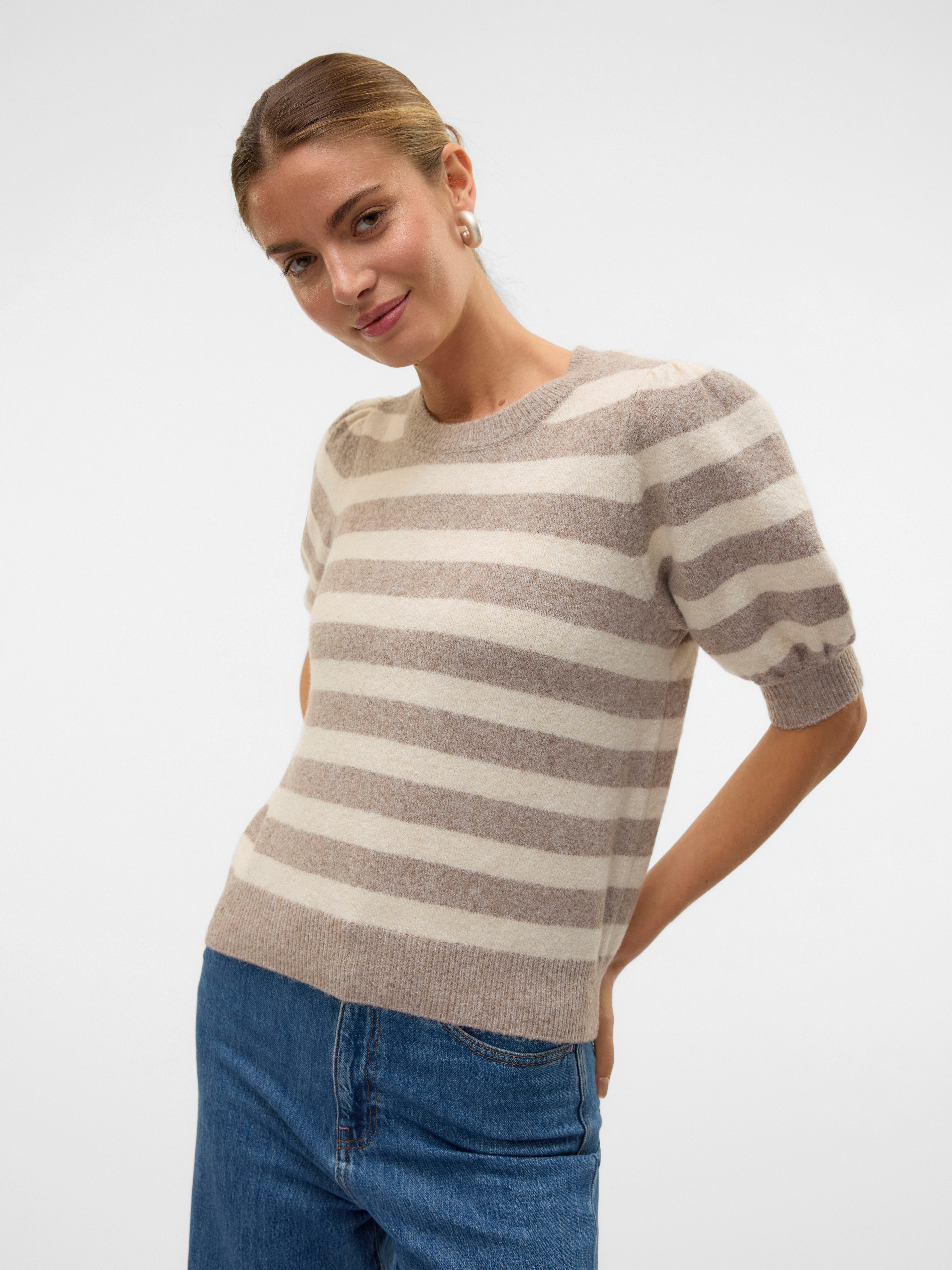 Vero Moda Trui met korte mouwen VMDOFFY 2/4 O-NECK PULLOVER GA NOOS
