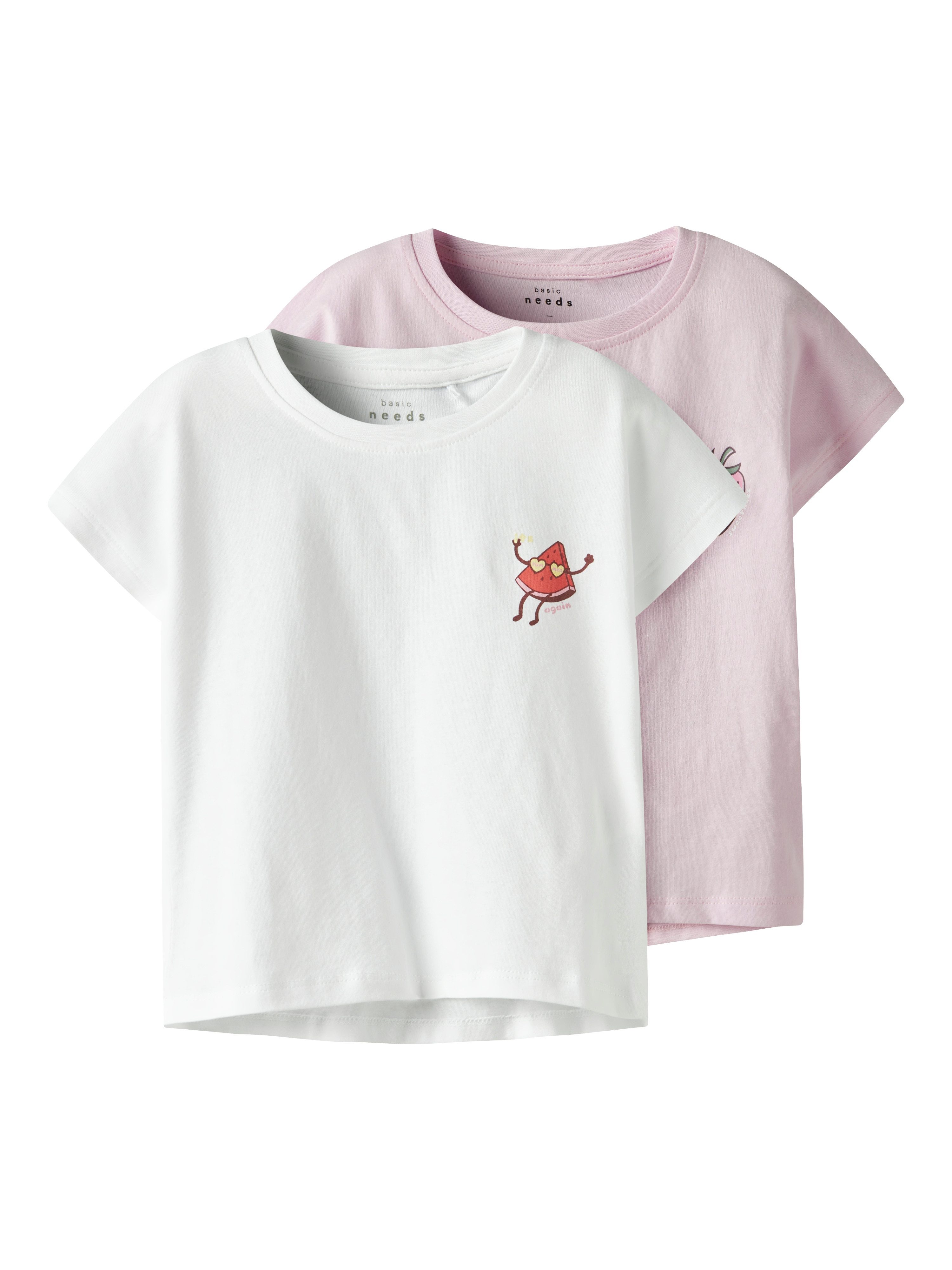 Name It Shirt met korte mouwen NMFVARUTTI 2P CAPSL LOOSE TOP (set, 2-delig) meisjes t-shirts maat 122 (128) roze
