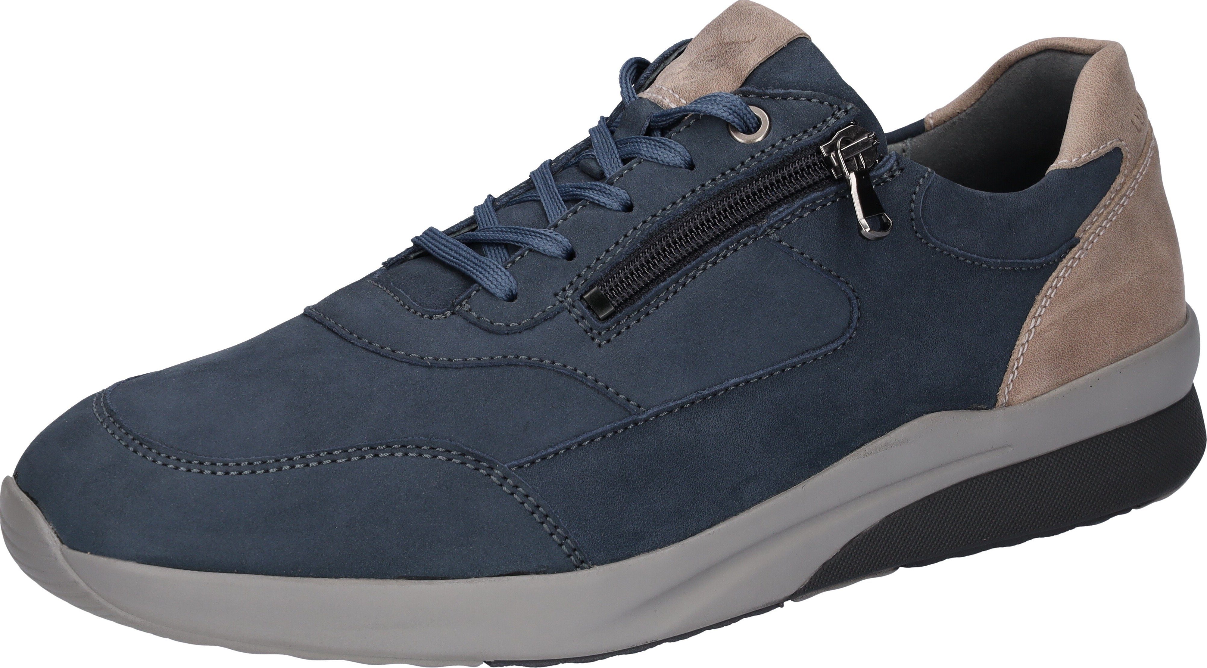 Waldläufer Sneakers K-Fabian met rits, h-breedte, vrijetijdsschoen, lage schoen, veterschoen