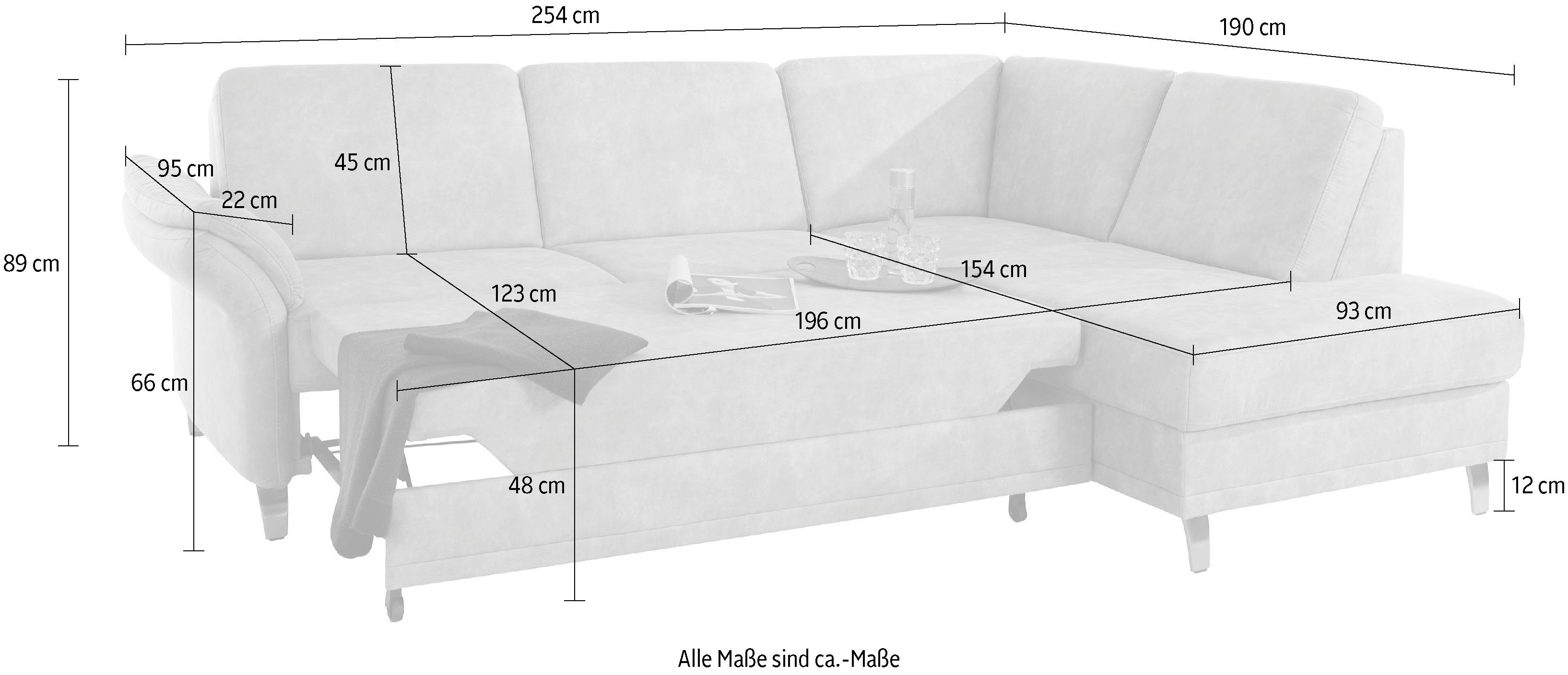sit&more Hoekbank Clio L-vorm naar keuze met slaapfunctie en bedkist, met binnenvering