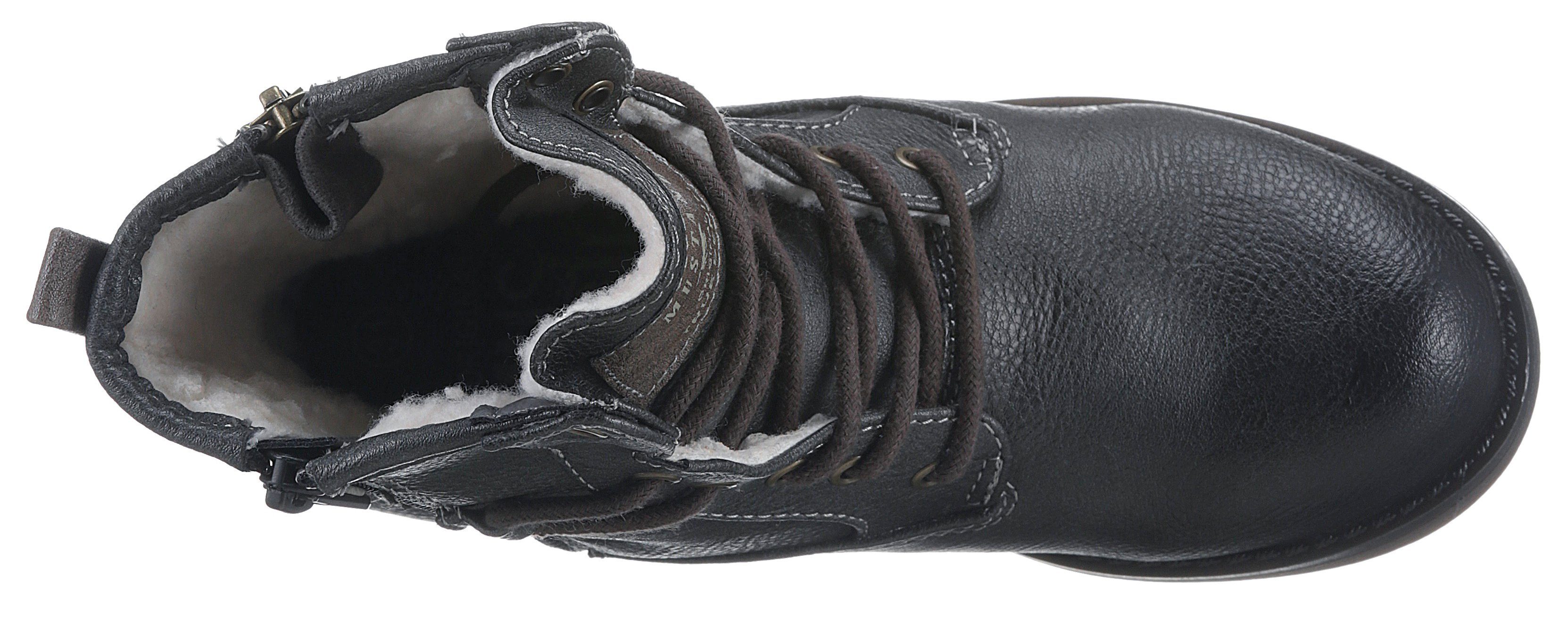 Mustang Shoes Winterlaarzen lace-up boots, ankle boots, block heel, with zipper