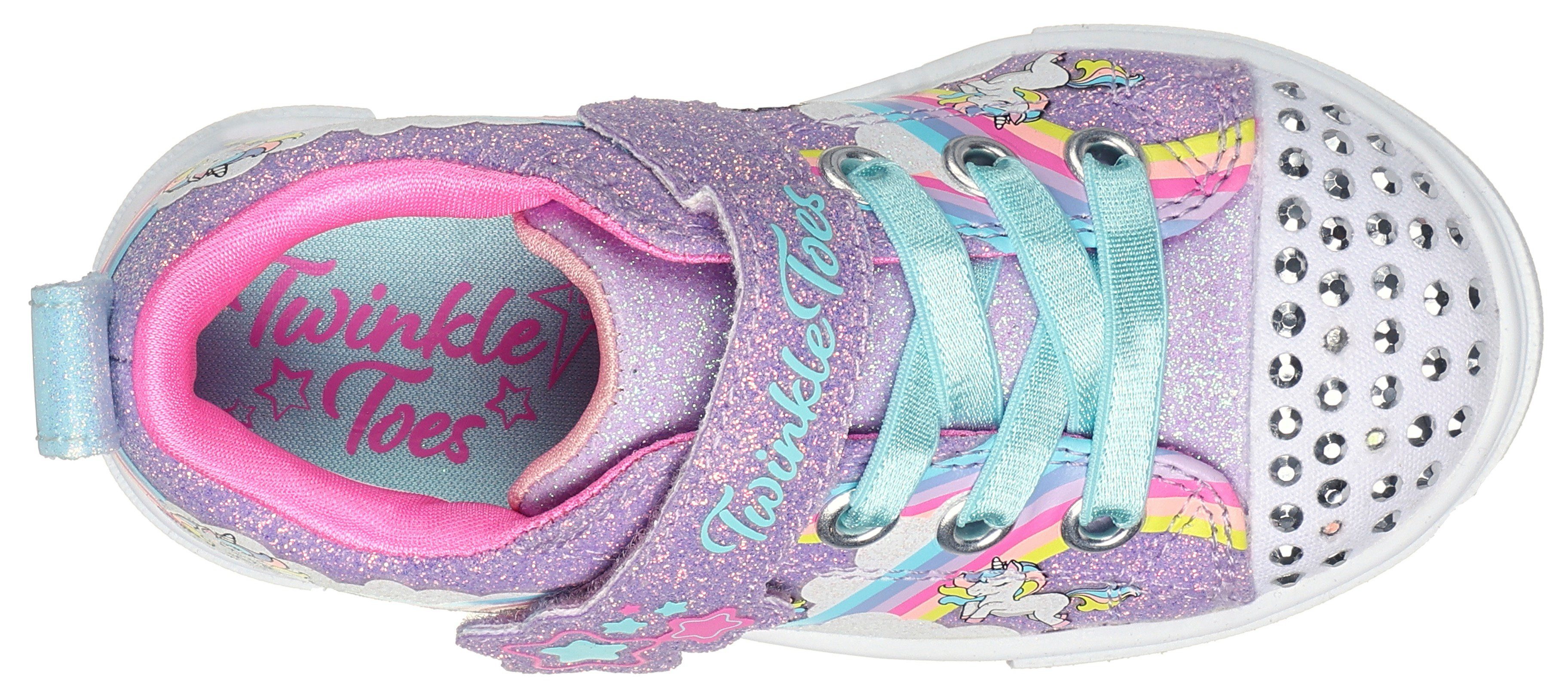 Skechers Babyschoentjes TWINKLE SPARKS - JUMPIN CLOUDS , blink,-klittenbandschoenmet nagels, maat sjabloon om te downloaden