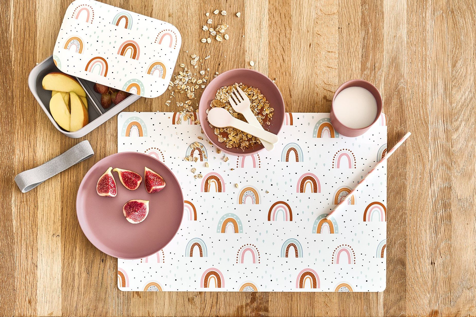 Zeller Present Kinderservies-set (per 1 bord, kom, mok, vork, lepel) (set, 5-delig)