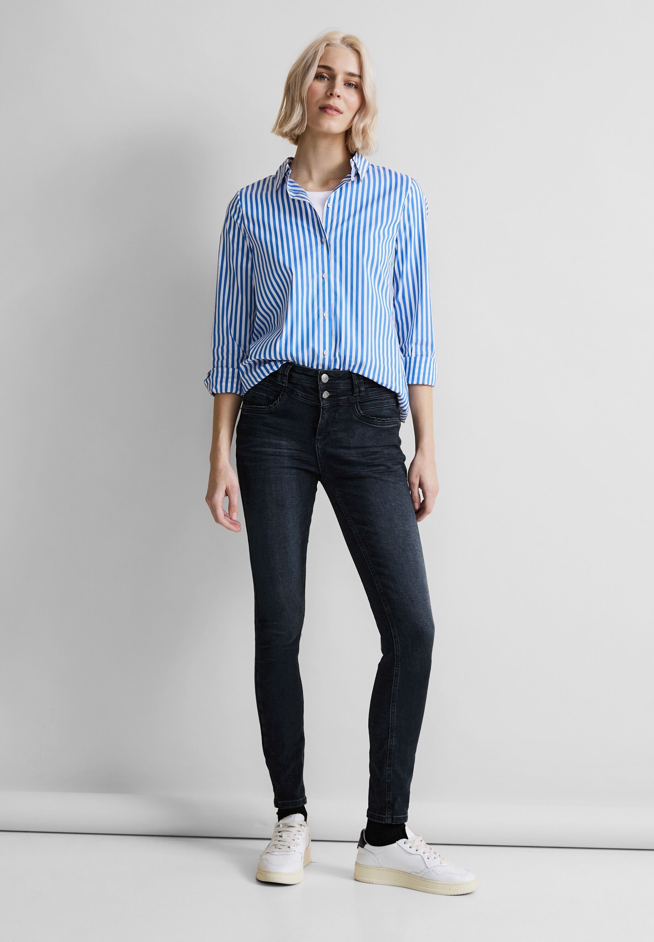 STREET ONE Slim fit jeans in donkere wassing
