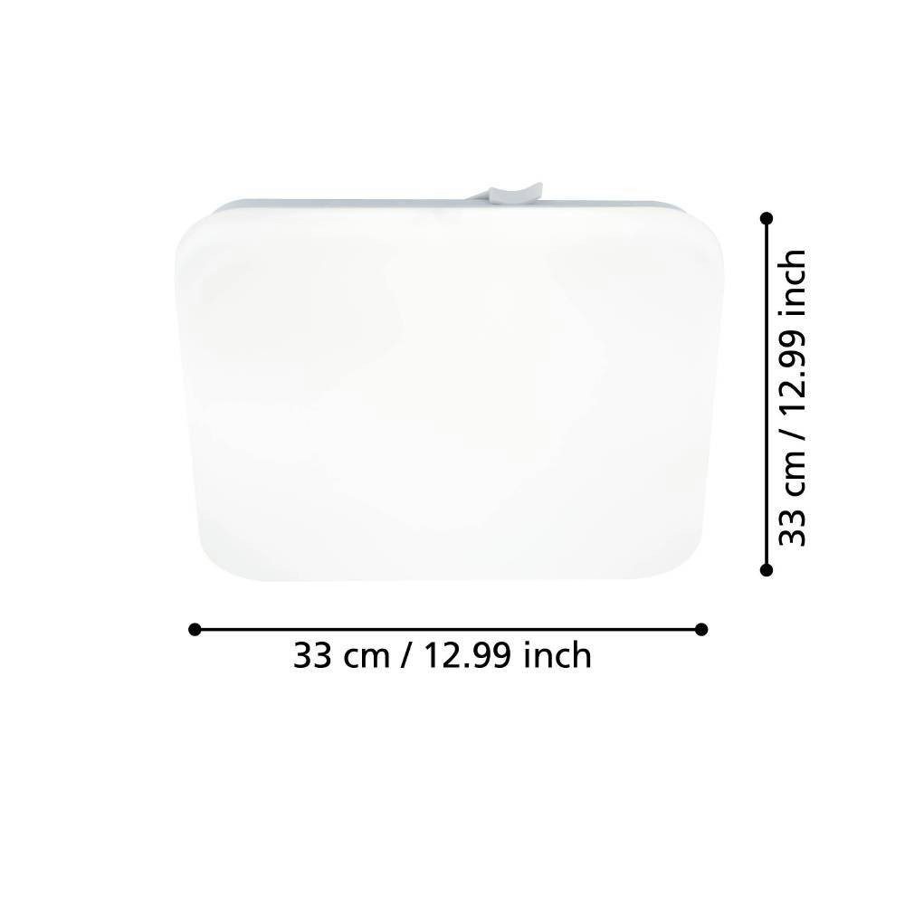 EGLO Led-plafondlamp FRANIA plafondlamp, wit, lage opbouwhoogte, 1x14,6 watt, kantoor, IP44 (1 stuk)