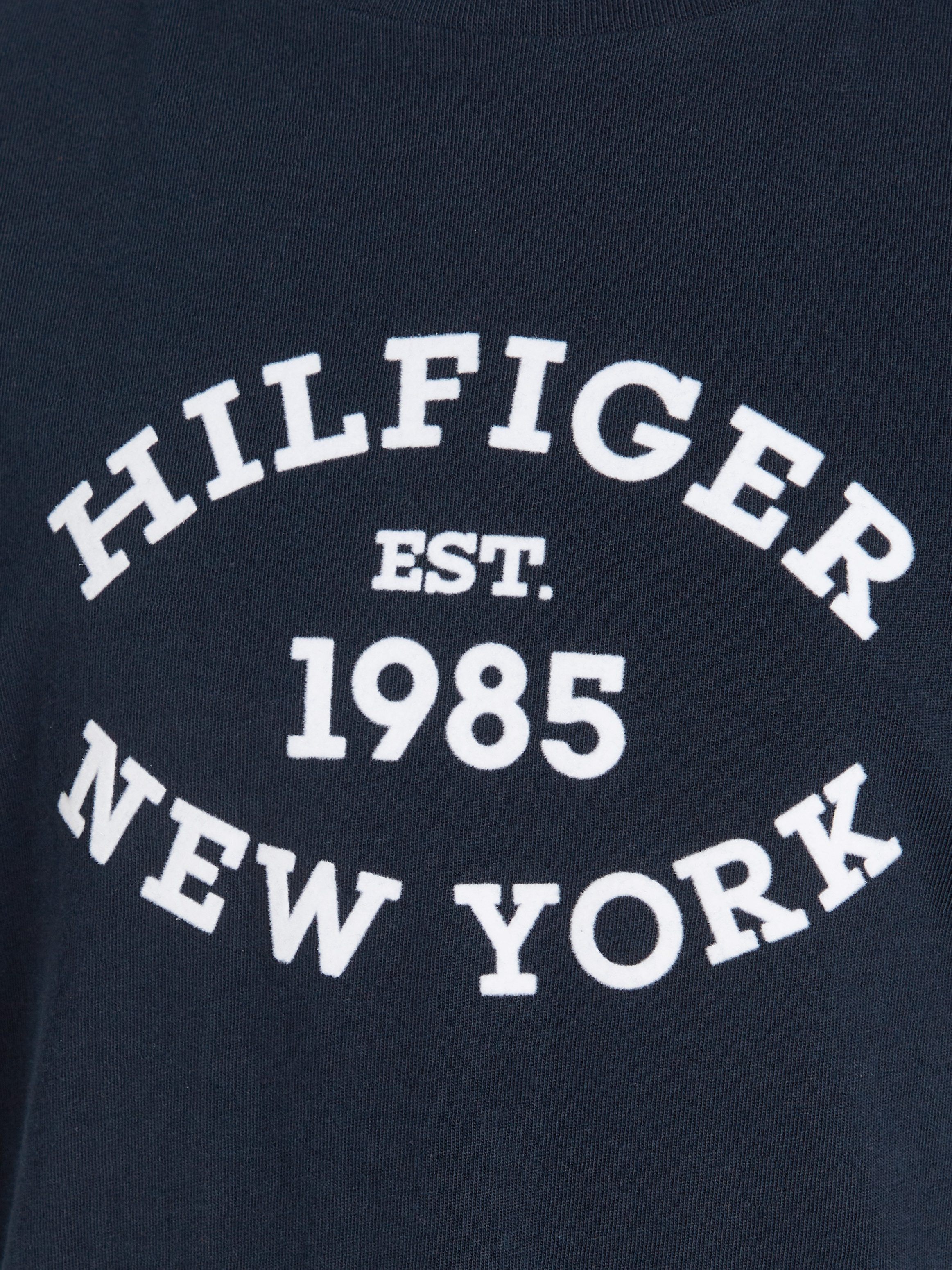 Tommy Hilfiger Shirt met ronde hals MONOTYPE FLOCK REGULAR TEE SS