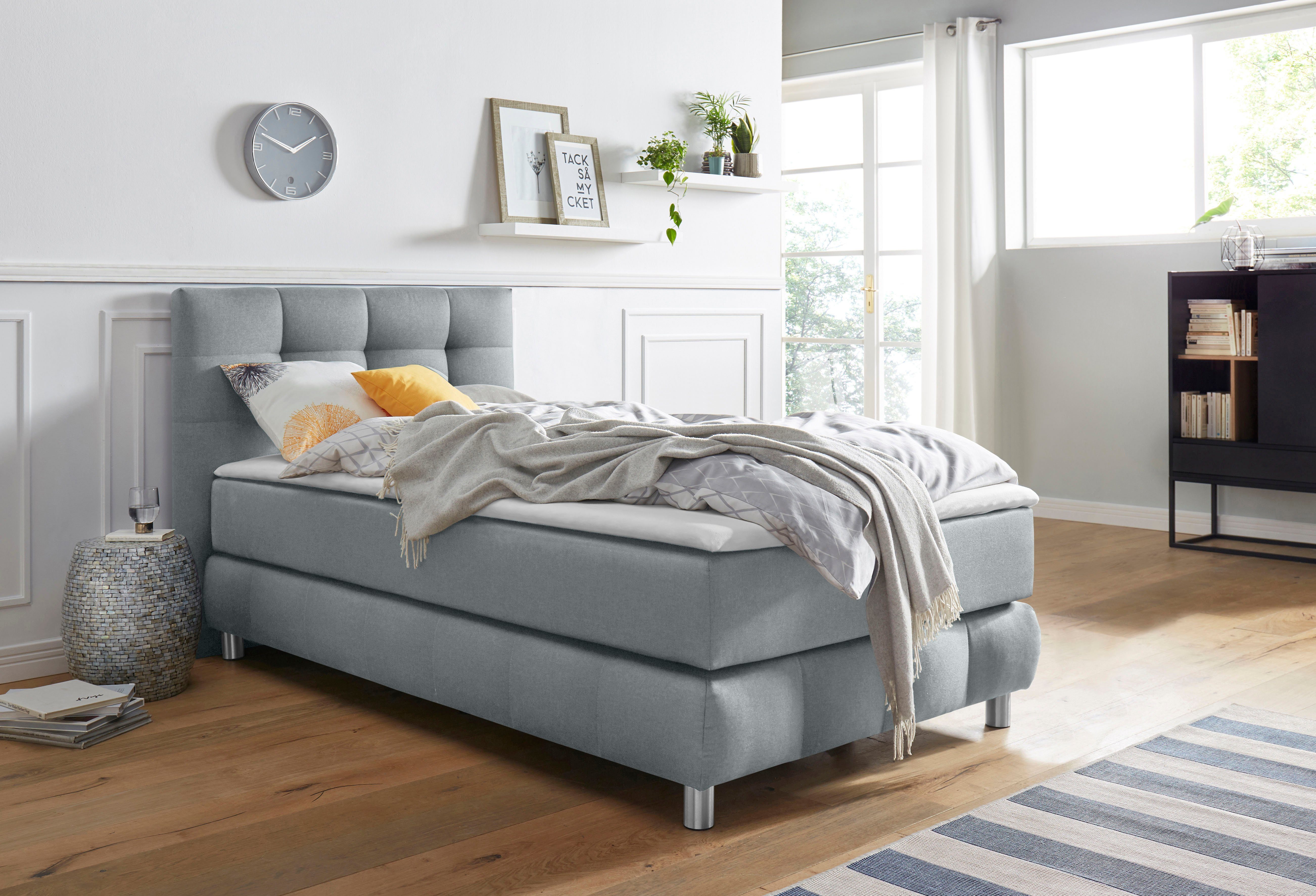 andas Boxspring Salo incl. topmatras, in fluwelige look of structuurstof, 6 breedten, 2 hardheden, tfk ook in hardheid 4. 3 matrassoorten