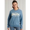superdry sweater vl chenille crew met 3d-chenille print blauw