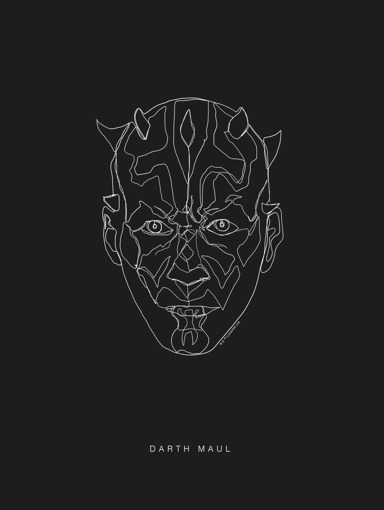 Komar wanddecoratie Star Wars Lines Dark Side Maul, zonder lijst