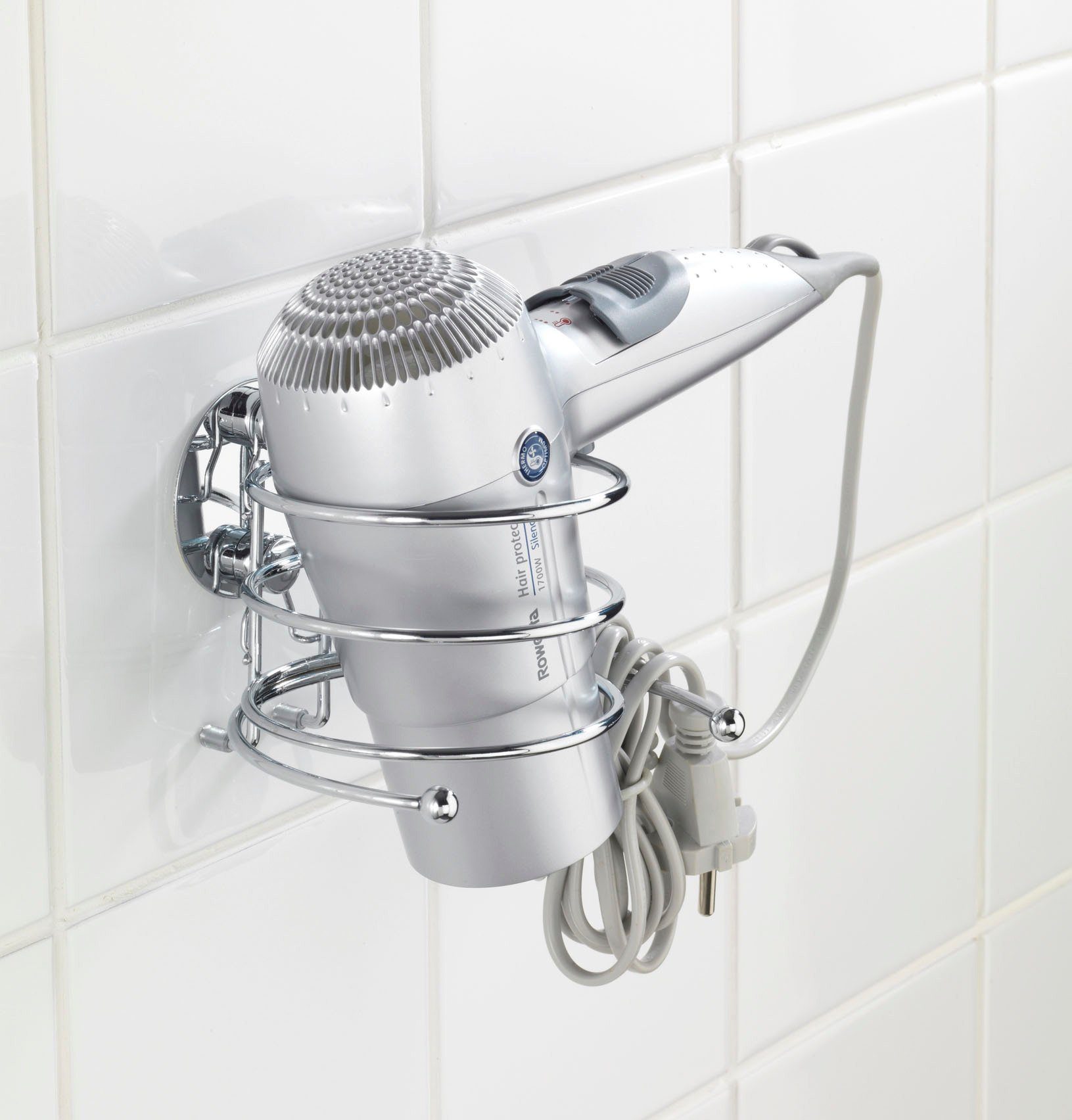 WENKO Haardrogerhouder Turbo-Loc® bevestigen zonder boren (1 stuk)