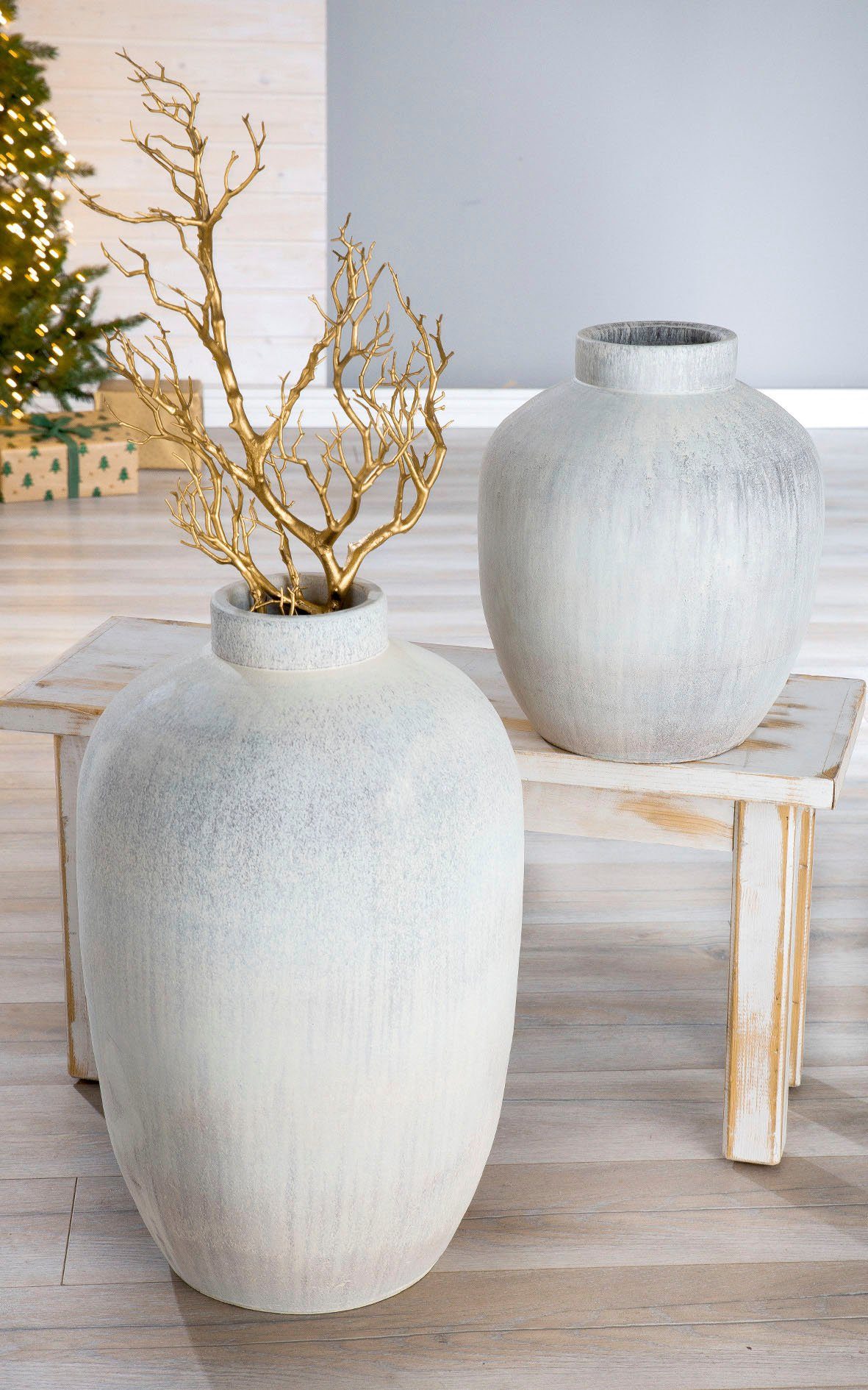 GILDE Tafelvaas Silva, hoogte ca. 35 cm decoratieve vaas van keramiek, bloemenvaas (1 stuk)
