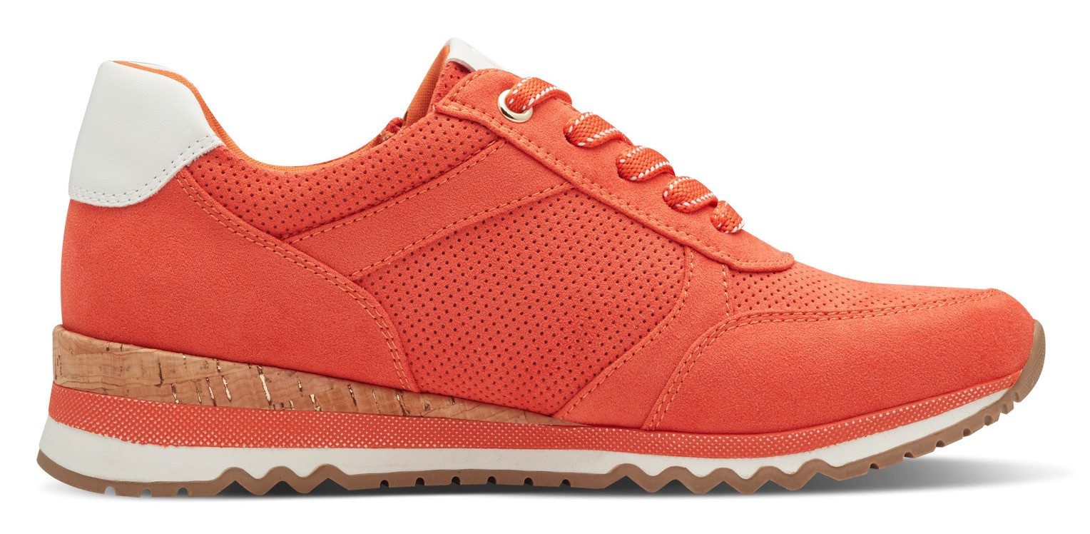 Marco Tozzi Sneakers met sleehak vrijetijdsschoen, lage schoen, veterschoen in vegan uitvoering