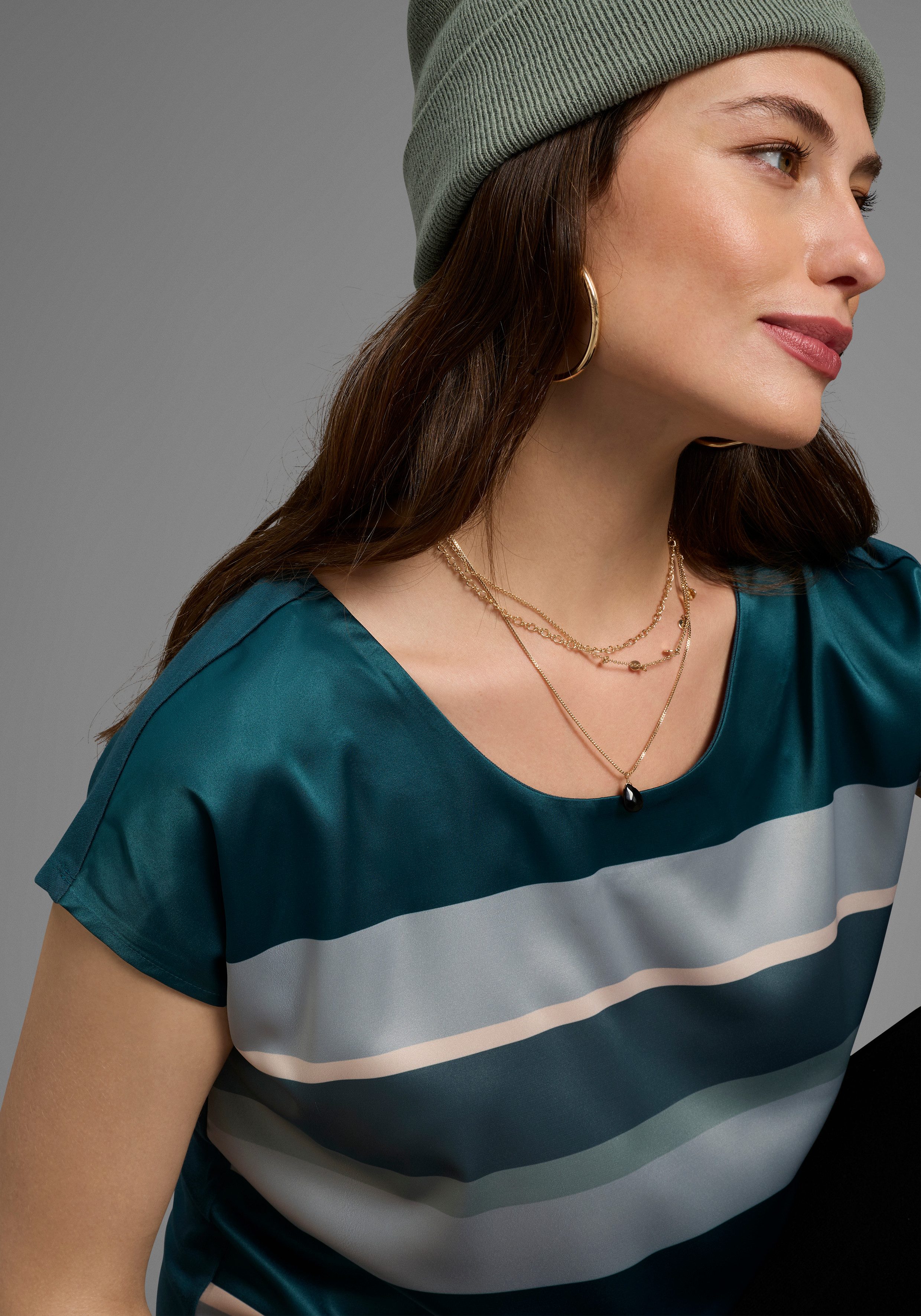 Laura Scott Shirtblouse in modieus streepdesign - nieuwe kleuren