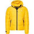 superdry gewatteerde jas hooded sports puffer geel