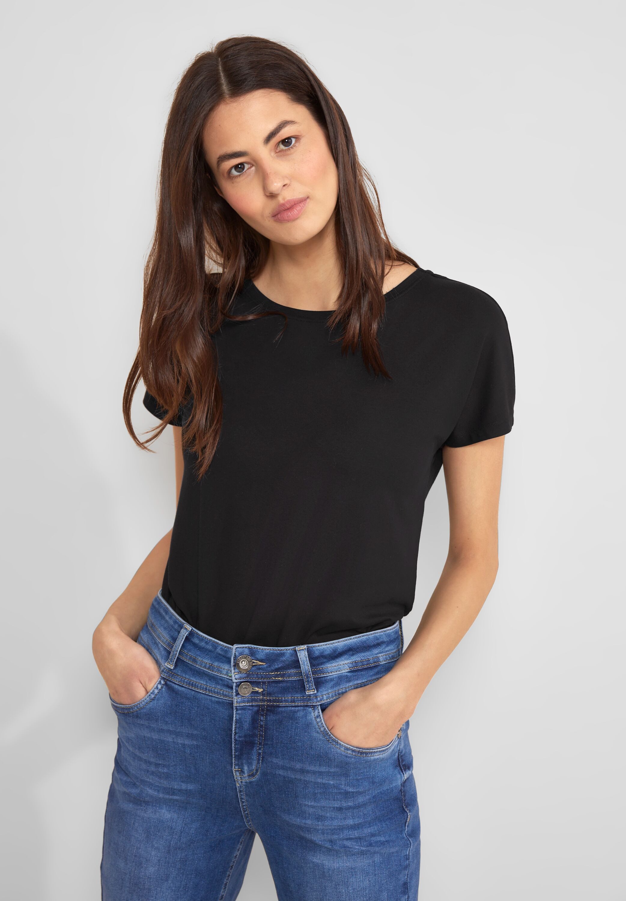 Street One Dames T-shirt Lente Zomer Collectie Black Dames