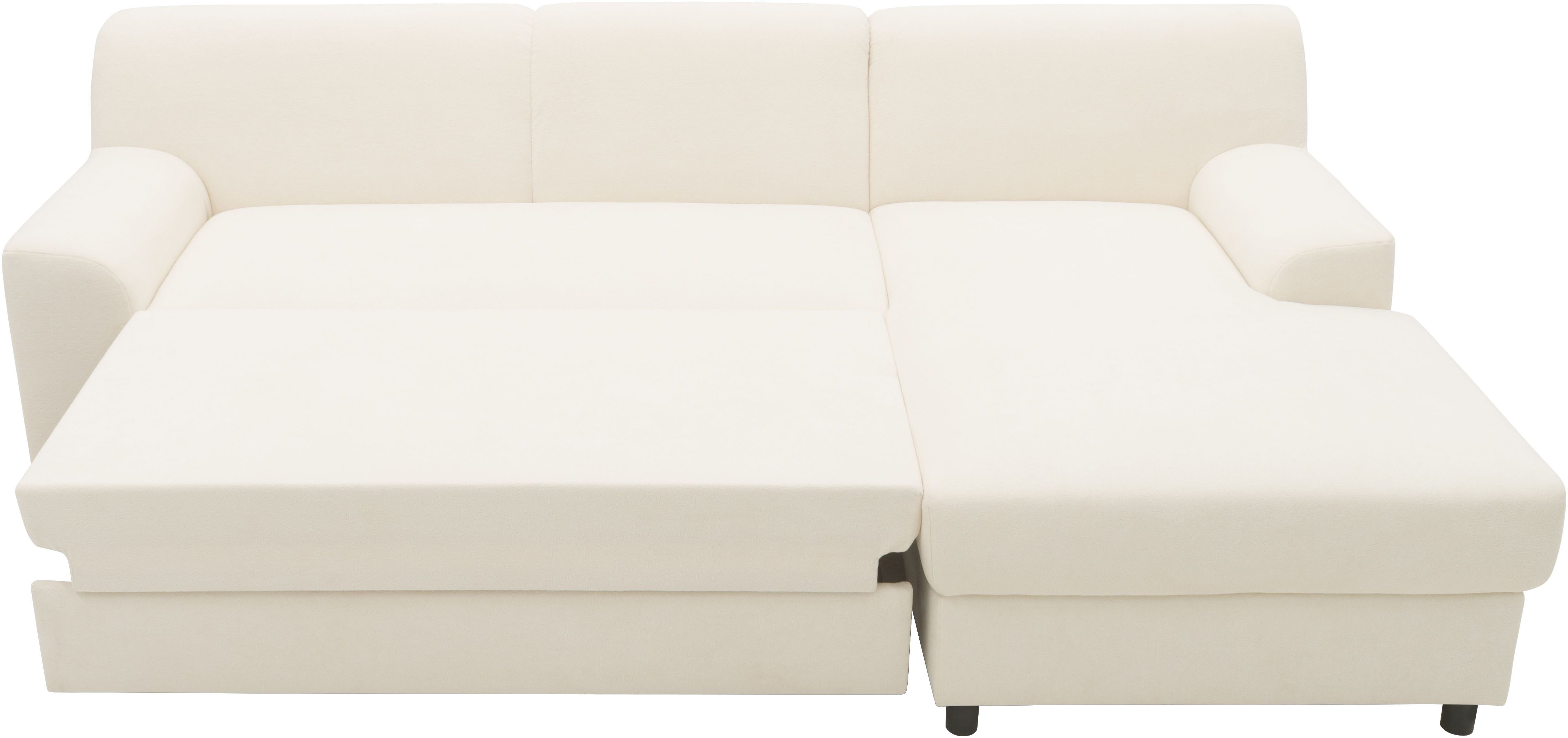 INOSIGN Hoekbank Turah 2, L-vorm, in Cord en waterafstotende microvezel, Vering B/D/H: 241/146/79 cm, incl. sierkussen, optioneel met bedfunctie