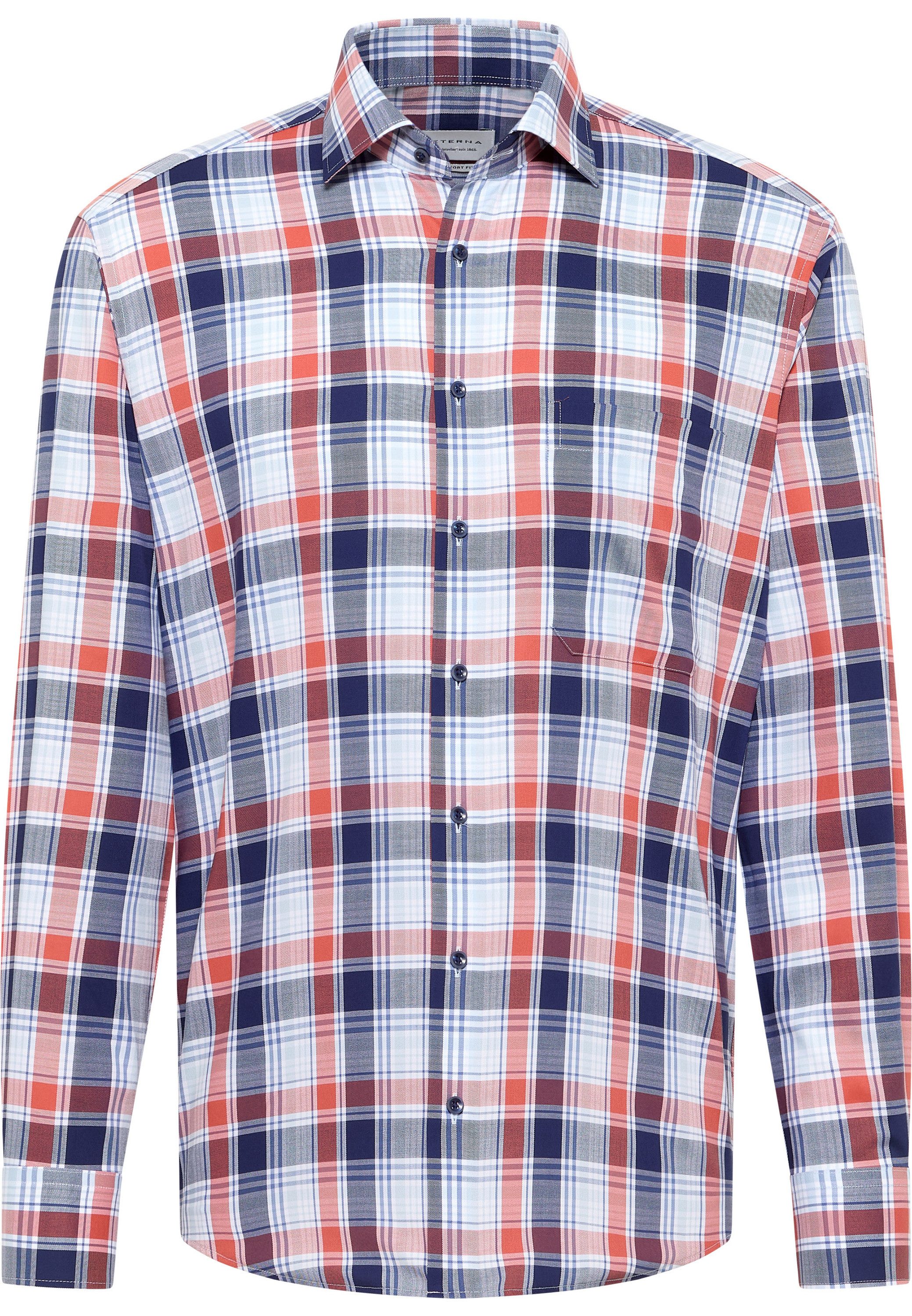 Eterna Overhemd met lange mouwen Comfort fit NON IRON (strijkvrij)