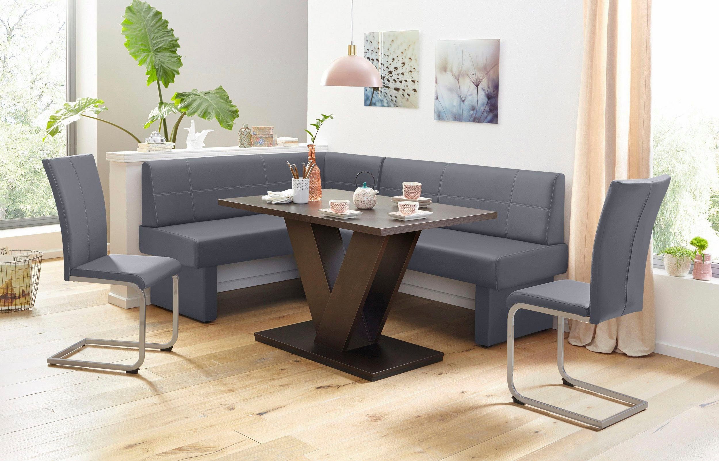 Home affaire Vrijdragende stoel Nils Stoel belastbaar tot 120 kg, frame metaal in chroom-look of zwart (set, 2 stuks)