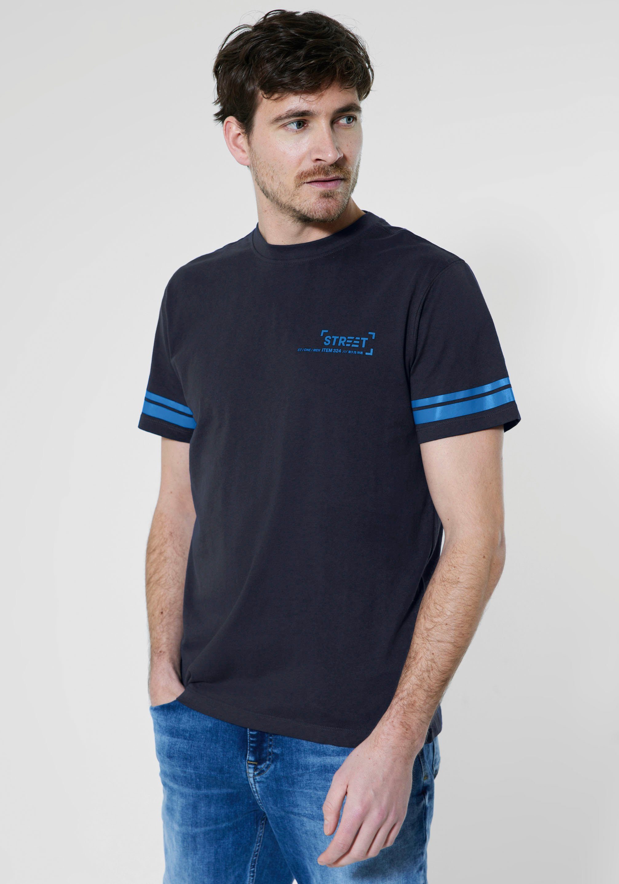 STREET ONE MEN T-shirt in college-look