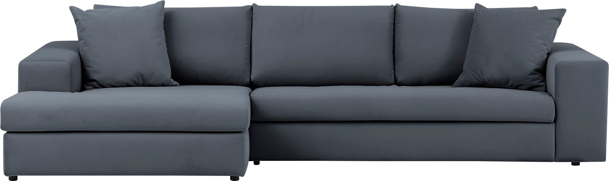 andas Hoekbank SLEETLAND XXL van fluweel of in vintage leer-look, L-model,