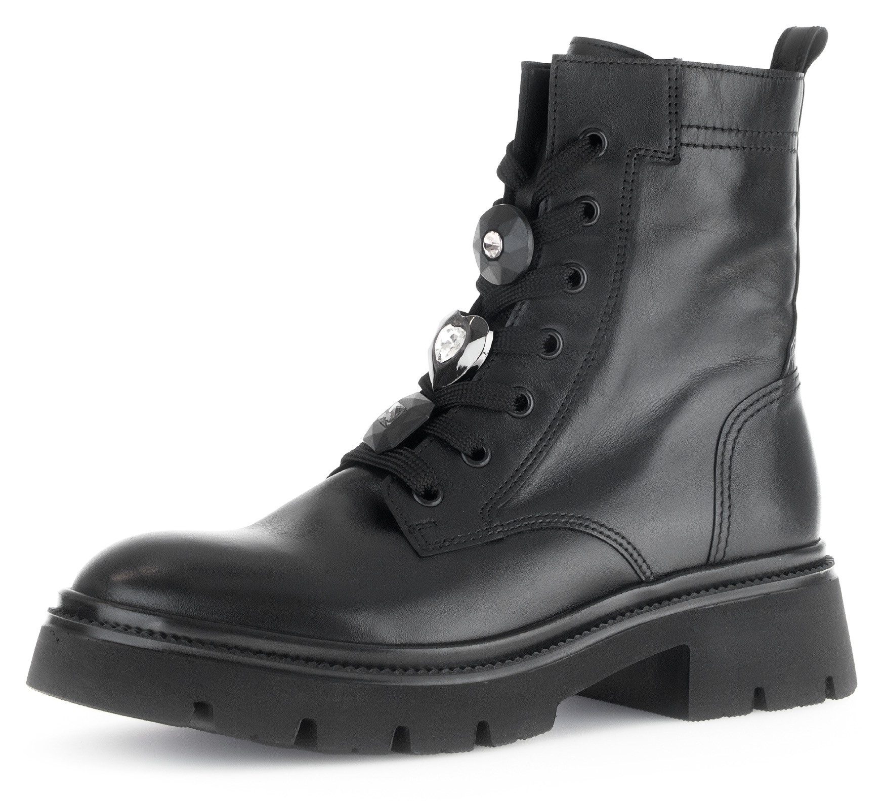 Gabor Veterschoenen blokhak, plateau, veterschoen met best fitting dames veterlaarsjes maat 38 EU zwart