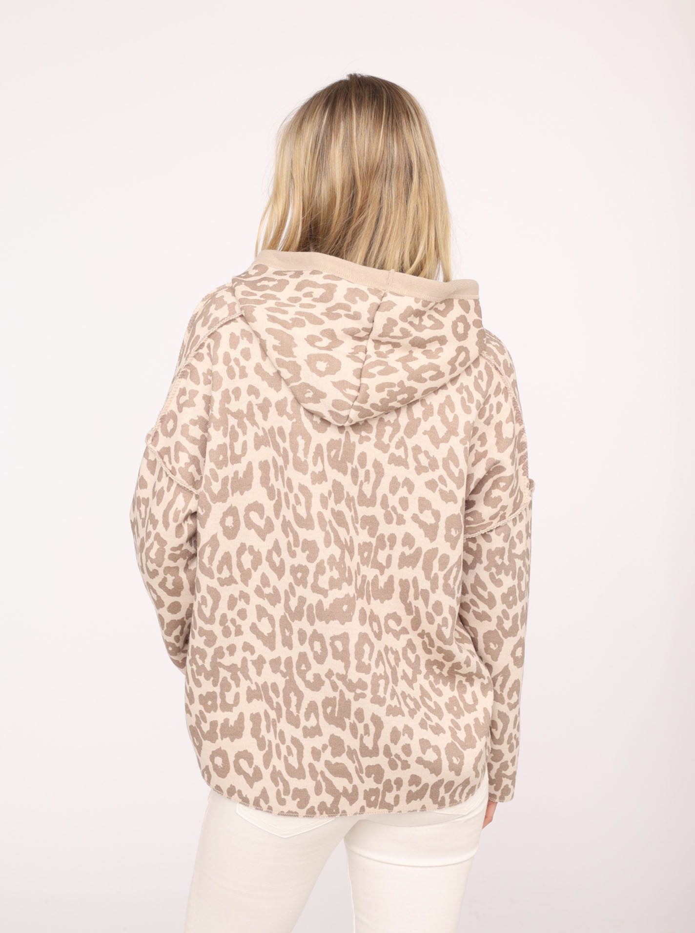 Zwillingsherz Hoodie Luipaard met dubbellaagse verwerking